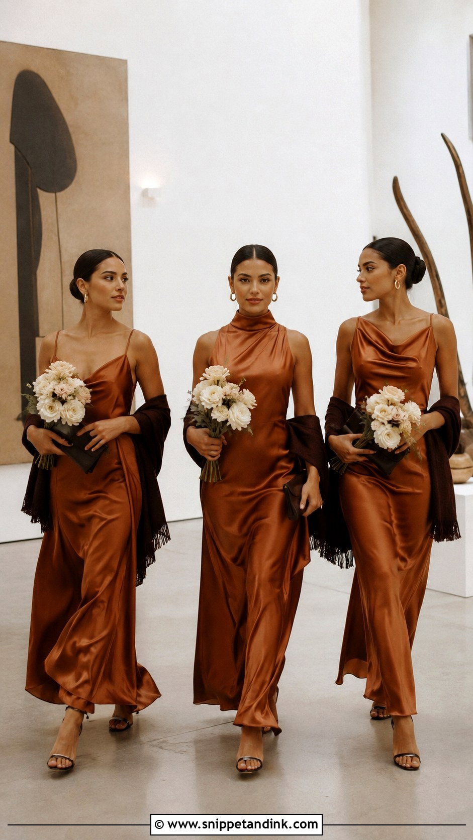Copper Silk Bridal Party Attire - Snippet and Ink - 20 Fall Bridal Party Attire Ideas