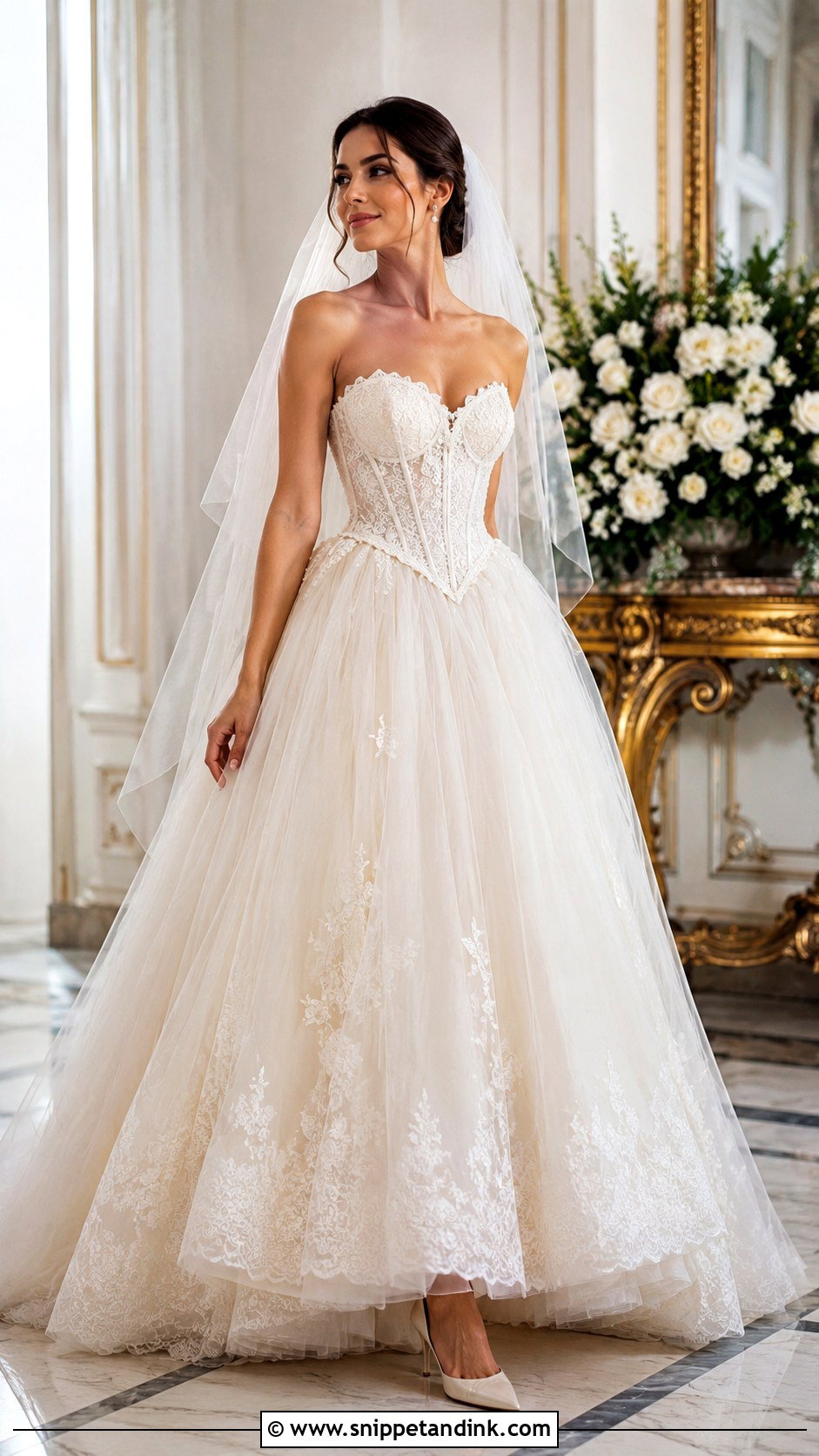 Coquette Basque Waist Wedding Dress - Snippet and Ink - 25 Coquette Wedding Dress Ideas