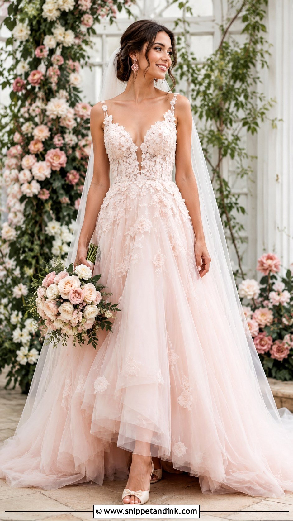 Coquette Blush Wedding Dress - Snippet and Ink - 25 Coquette Wedding Dress Ideas