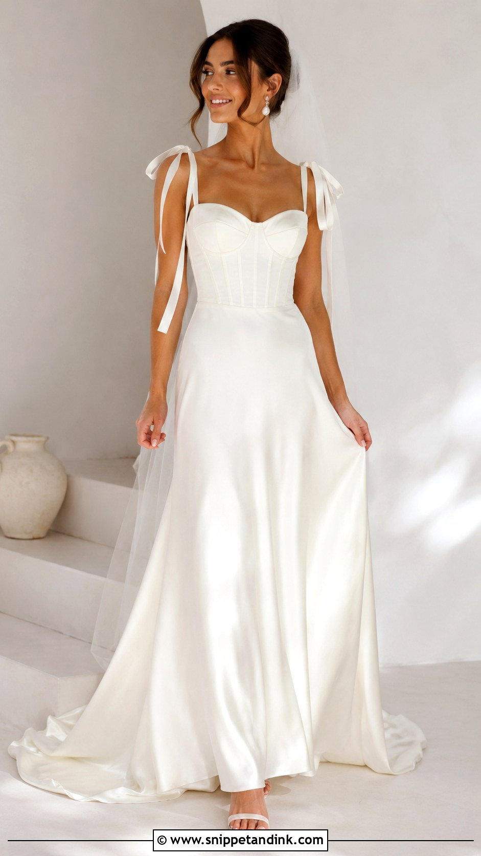 Coquette Ribbon Strap Wedding Dress - Snippet and Ink - 25 Coquette Wedding Dress Ideas
