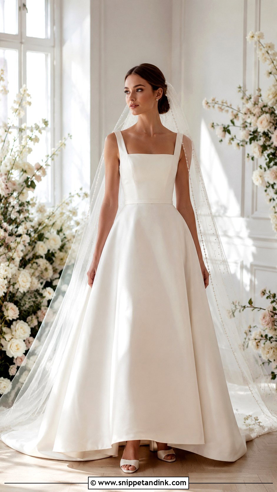 Coquette Square Neck Wedding Dress - Snippet and Ink - 25 Coquette Wedding Dress Ideas