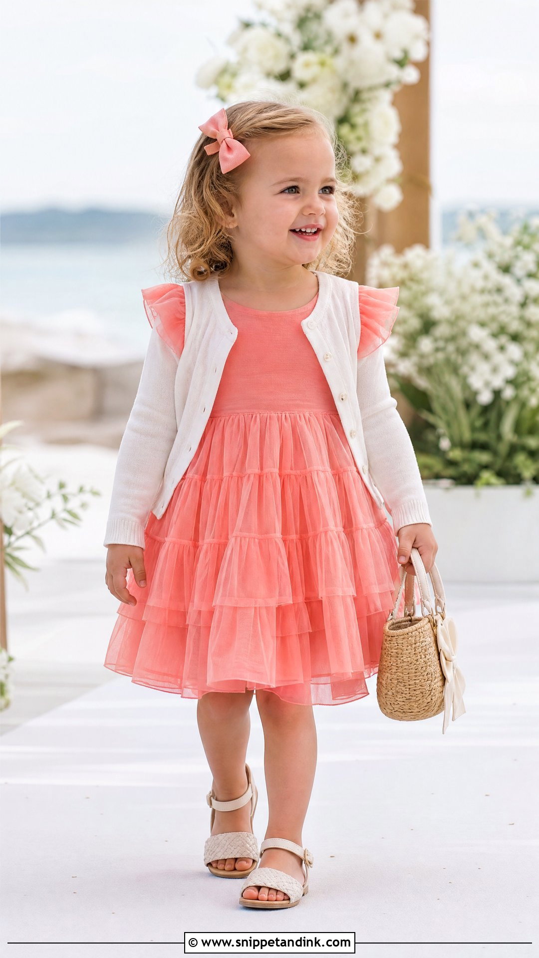 Coral Ruffle Toddler Girl Wedding Outfit - Snippet and Ink - 20 Toddler Girl Wedding Outfit Ideas