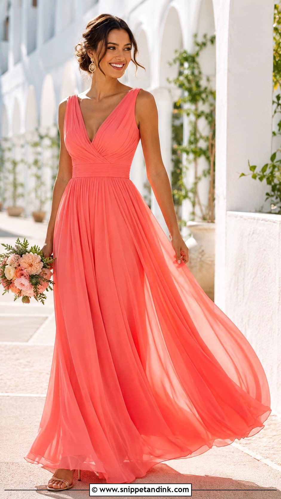 Coral Wedding Dress - Snippet and Ink - 30 Non White Wedding Dress Ideas