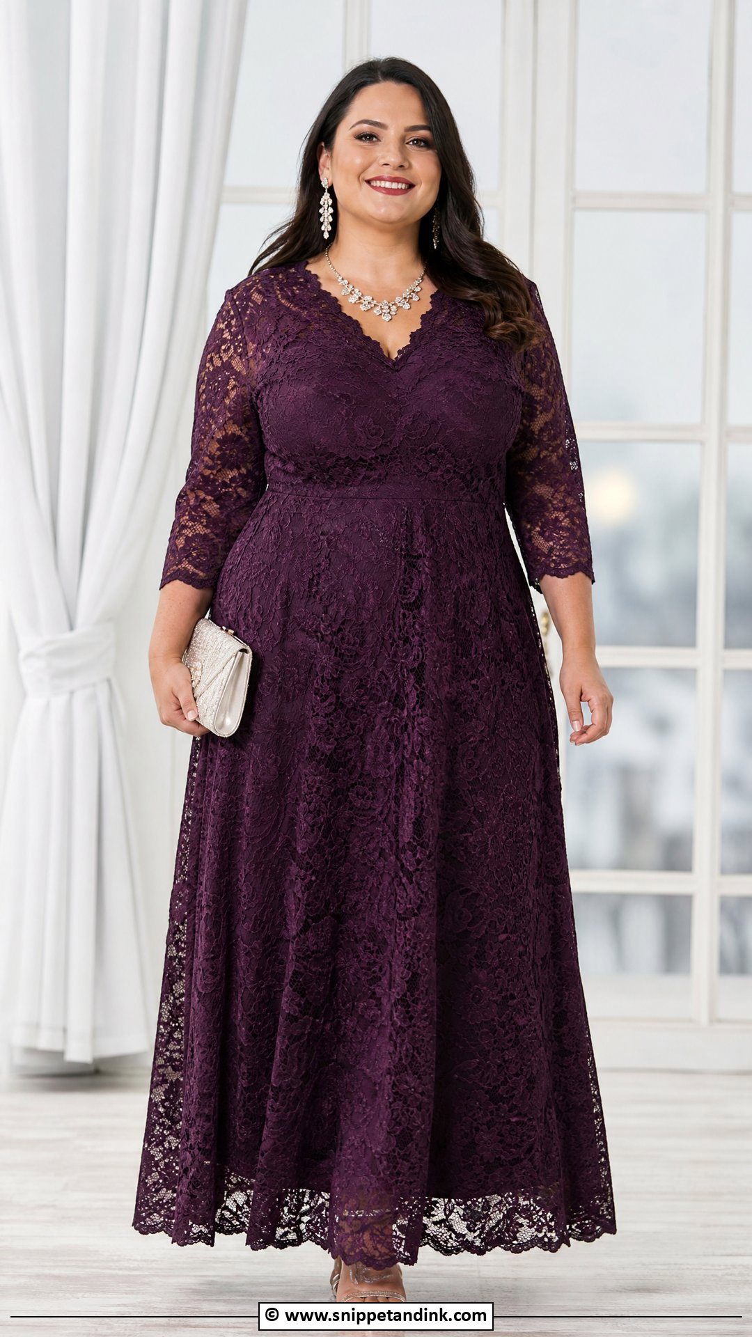 Cord Lace Gown For Plus Size Women - Snippet and Ink - 35 Cord Lace Gown Styles