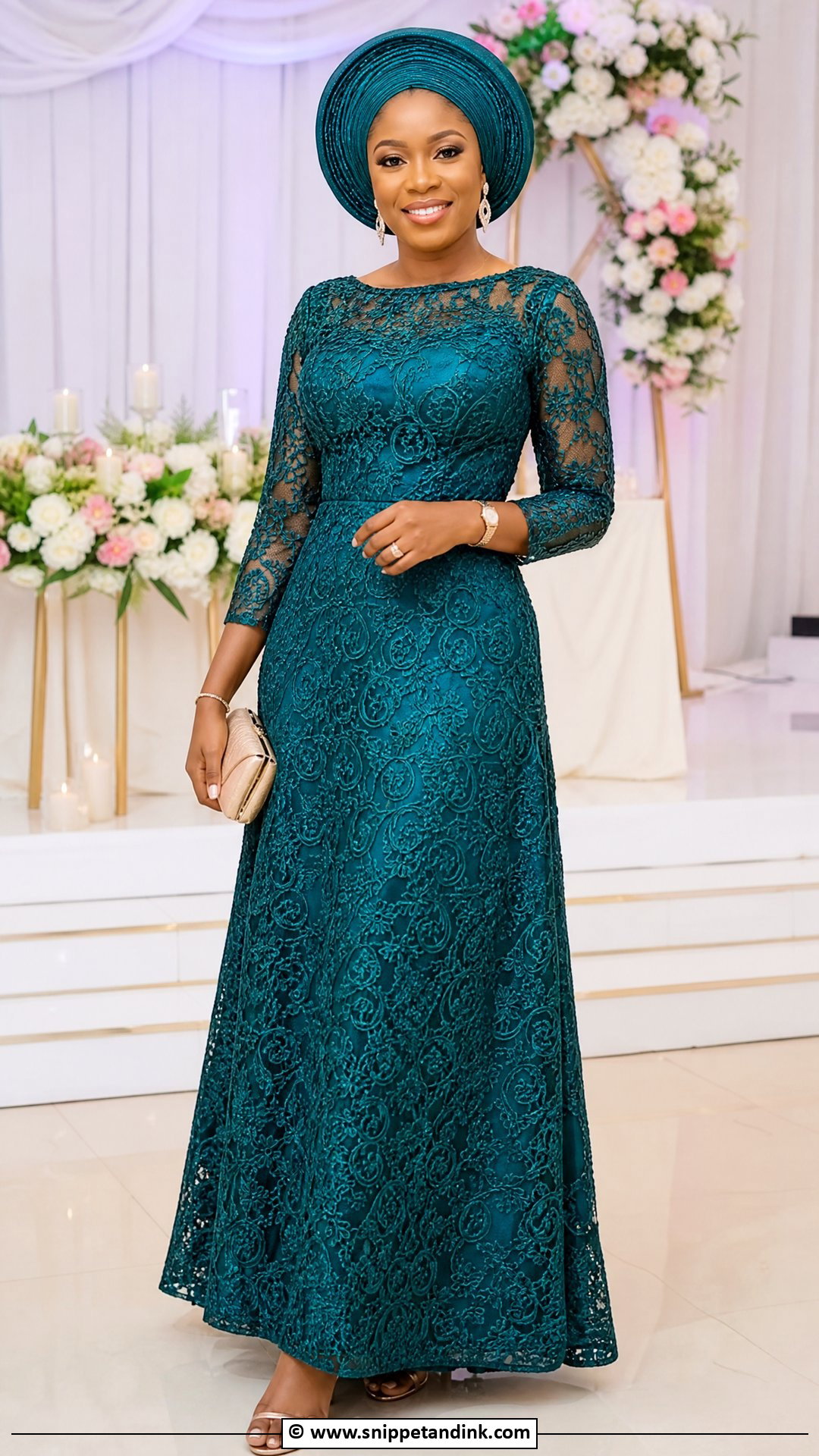 Cord Lace Gown For Wedding Guest - Snippet and Ink - 35 Cord Lace Gown Styles