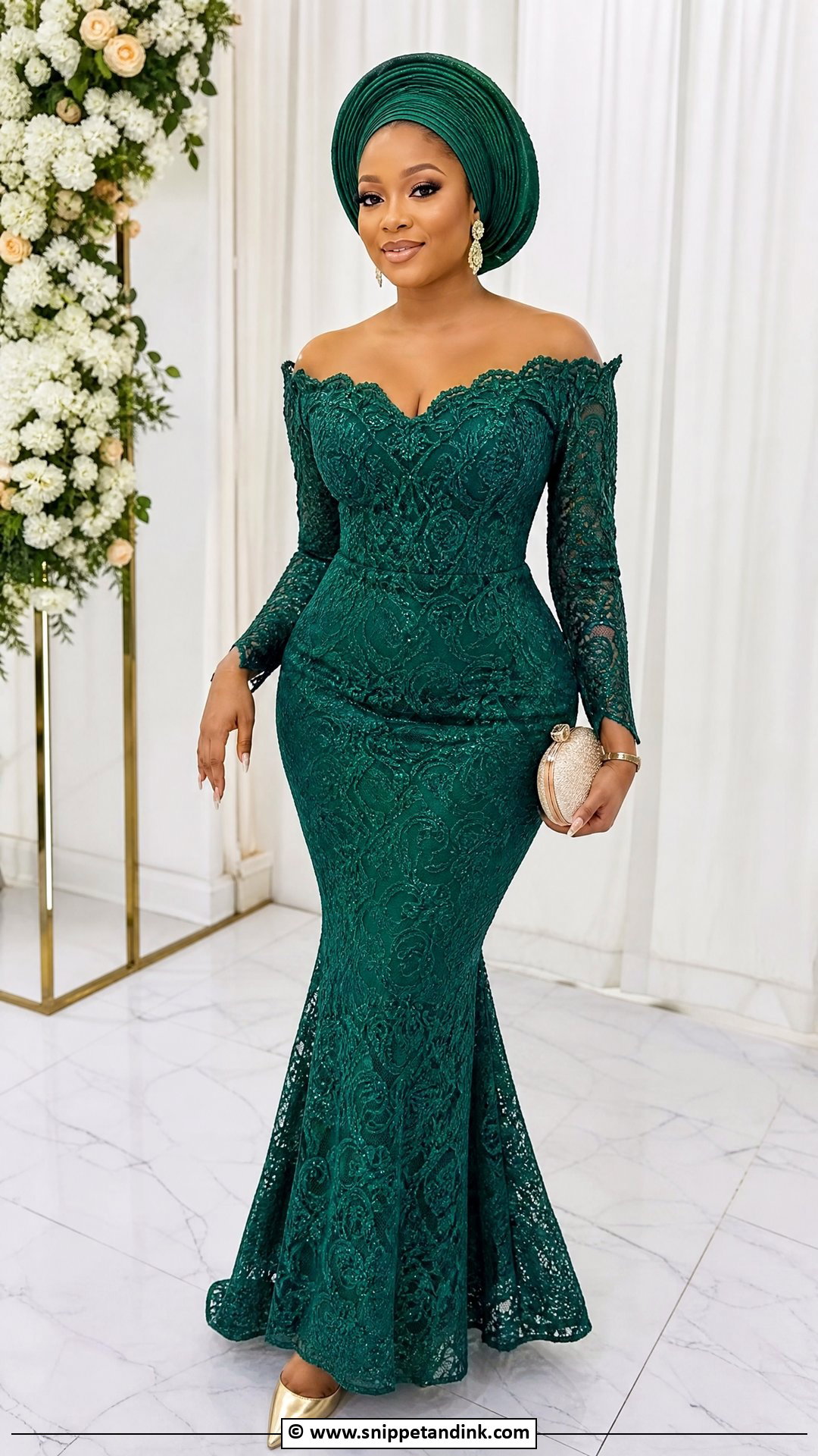 Cord Lace Mermaid Gown - Snippet and Ink - 35 Cord Lace Gown Styles
