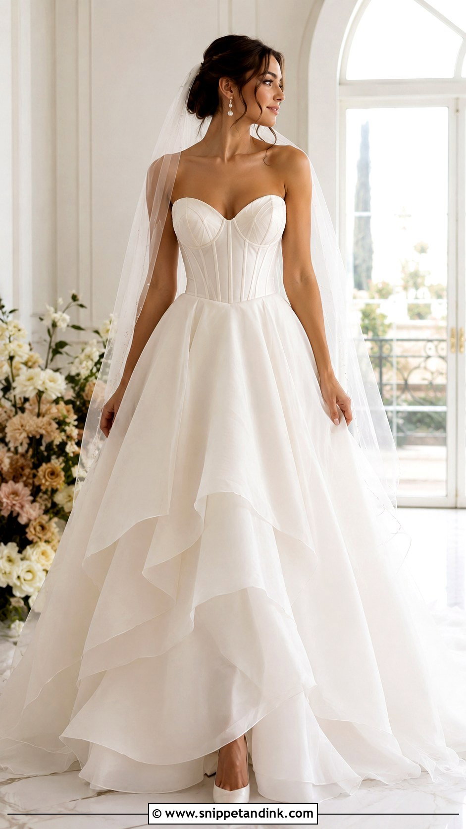 Corset A Line Wedding Dress - Snippet and Ink - 20 Inverted Triangle Wedding Dress Ideas