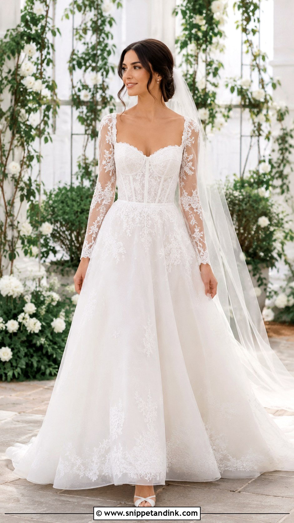 Corset A Line Wedding Dress With Sleeves - Snippet and Ink - 25 Corset Wedding Dress with Sleeves
