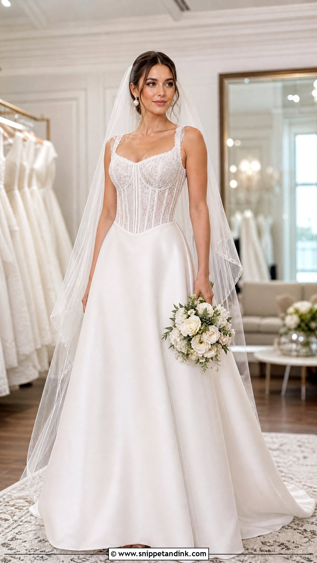 Corset A Line Wedding Dress for Broad Shoulders - Snippet and Ink - 20 Wedding Dresses for Broad Shoulders