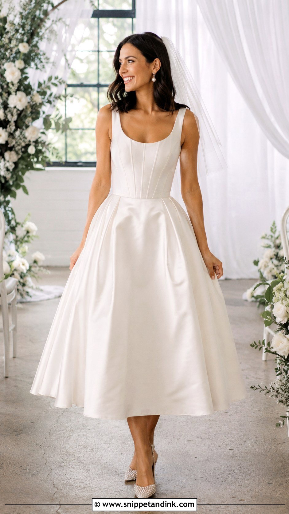 Corset And Tea Length Skirt Wedding Dress - Snippet and Ink - 20 Corset and Skirt Wedding Dress Ideas