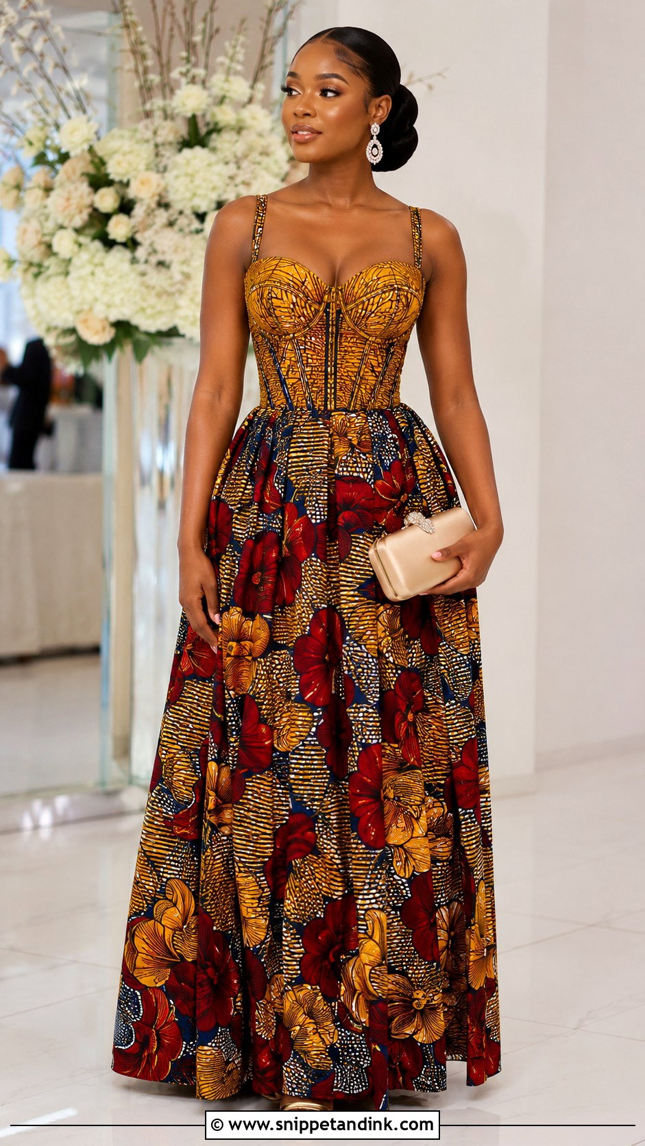 Corset Ankara Long Gown - Snippet and Ink - 20 Ankara Long Gown Styles for Wedding