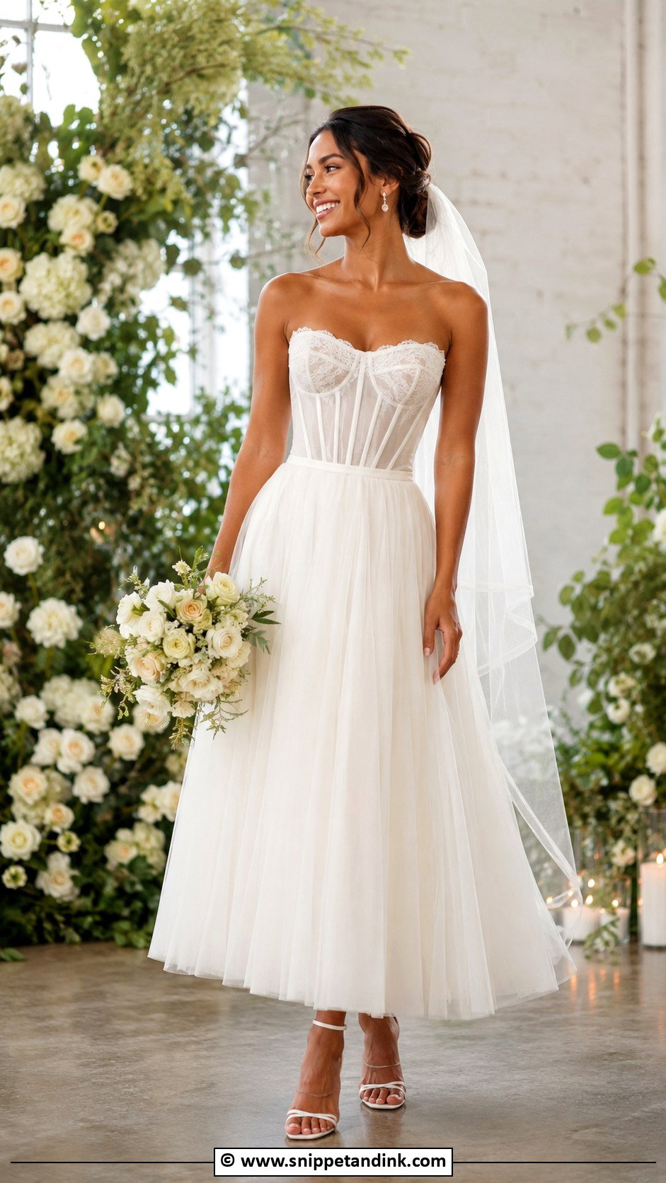 Corset Ankle Length Wedding Dress - Snippet and Ink - 30 Ankle Length Wedding Dress Ideas