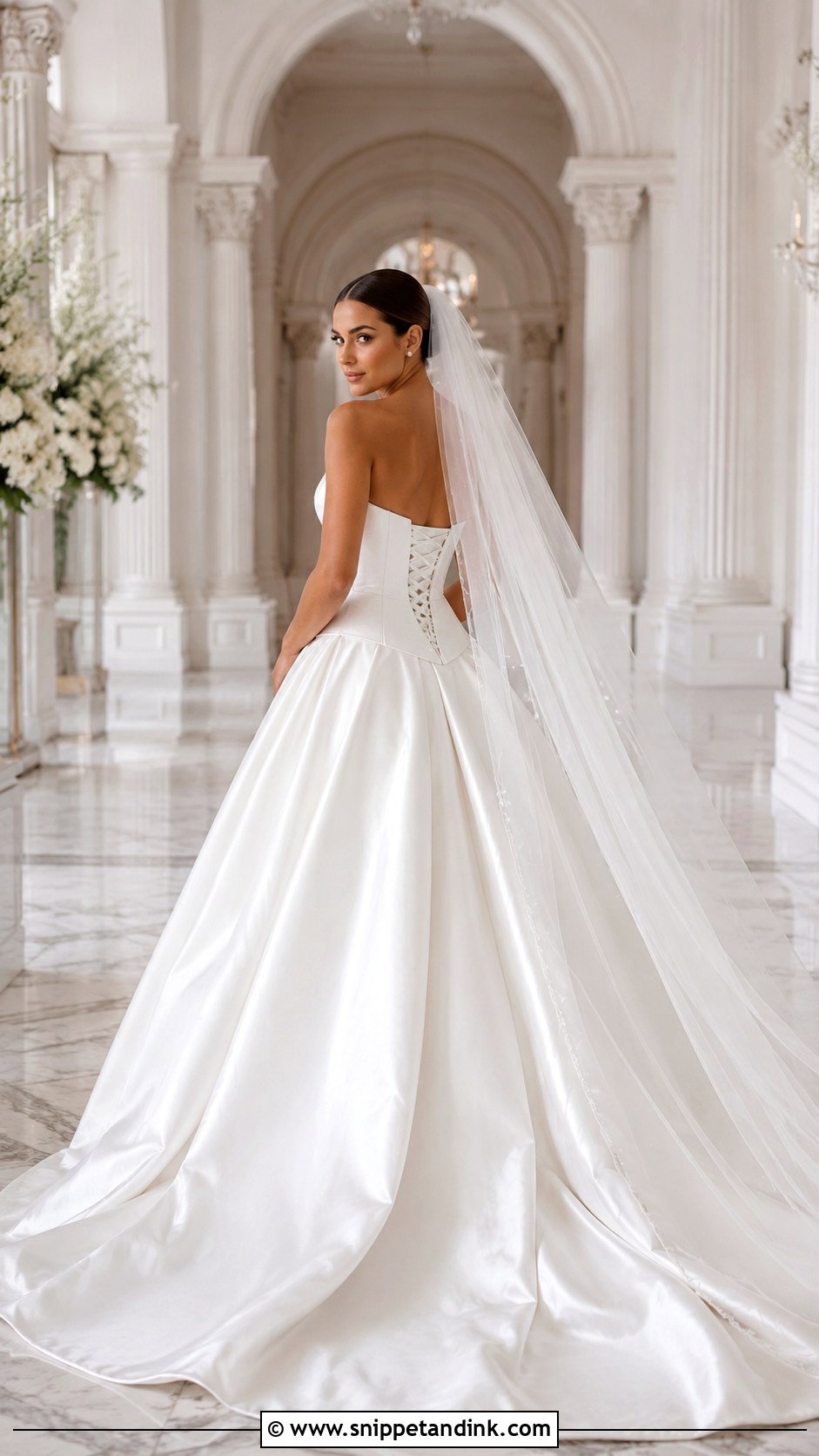 Corset Back Basque Waist Wedding Dress - Snippet and Ink - 25 Corset Back Wedding Dress Ideas