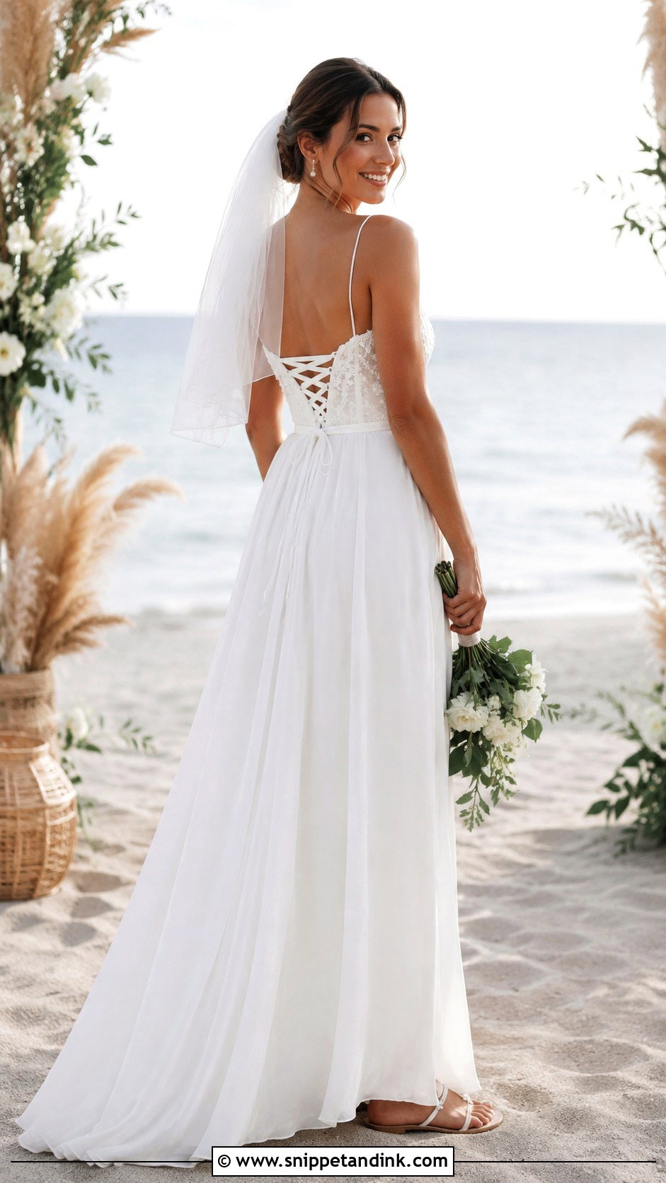 Corset Back Beach Wedding Dress - Snippet and Ink - 25 Corset Back Wedding Dress Ideas