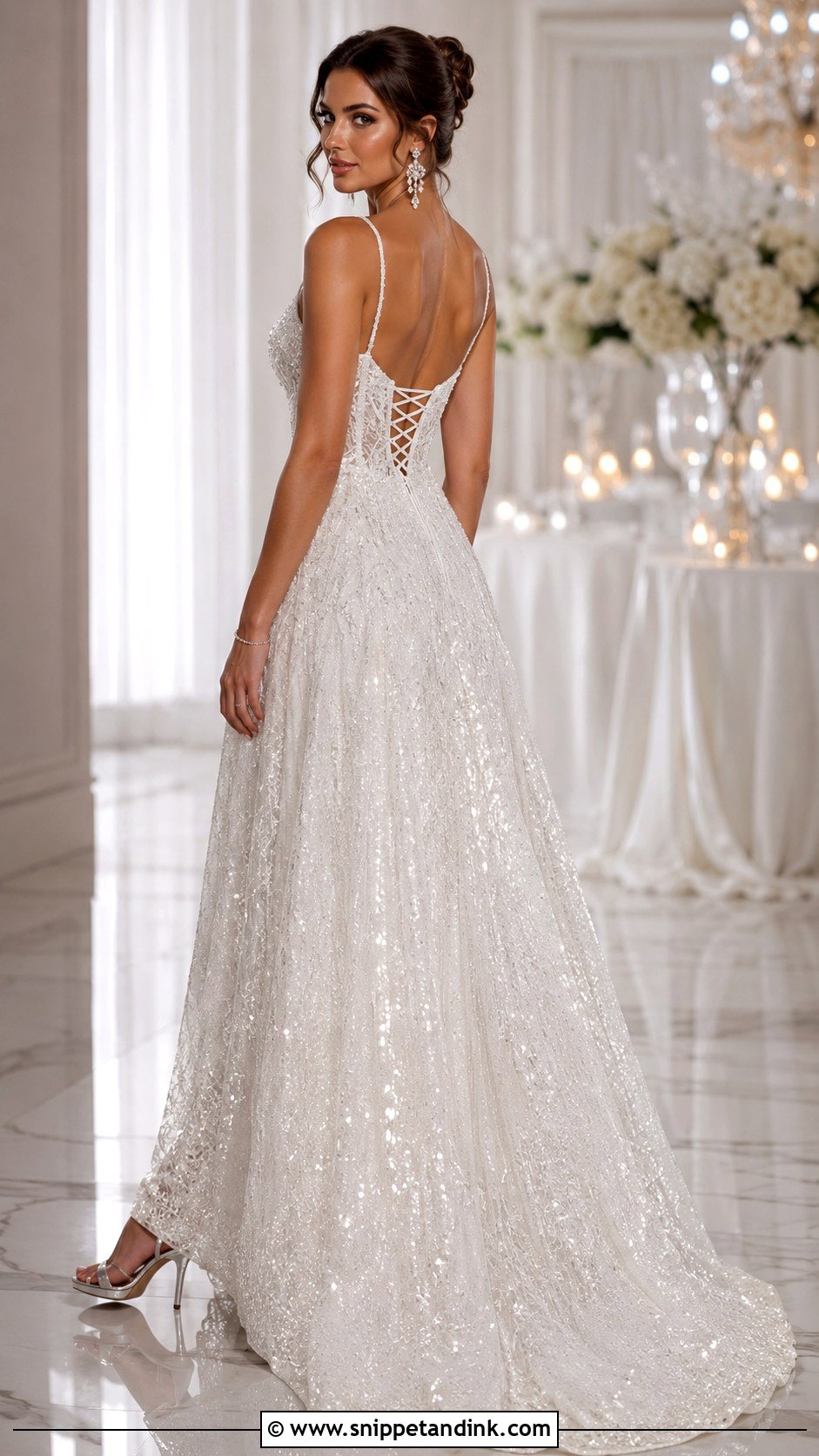 Corset Back Beaded Wedding Dress - Snippet and Ink - 25 Corset Back Wedding Dress Ideas