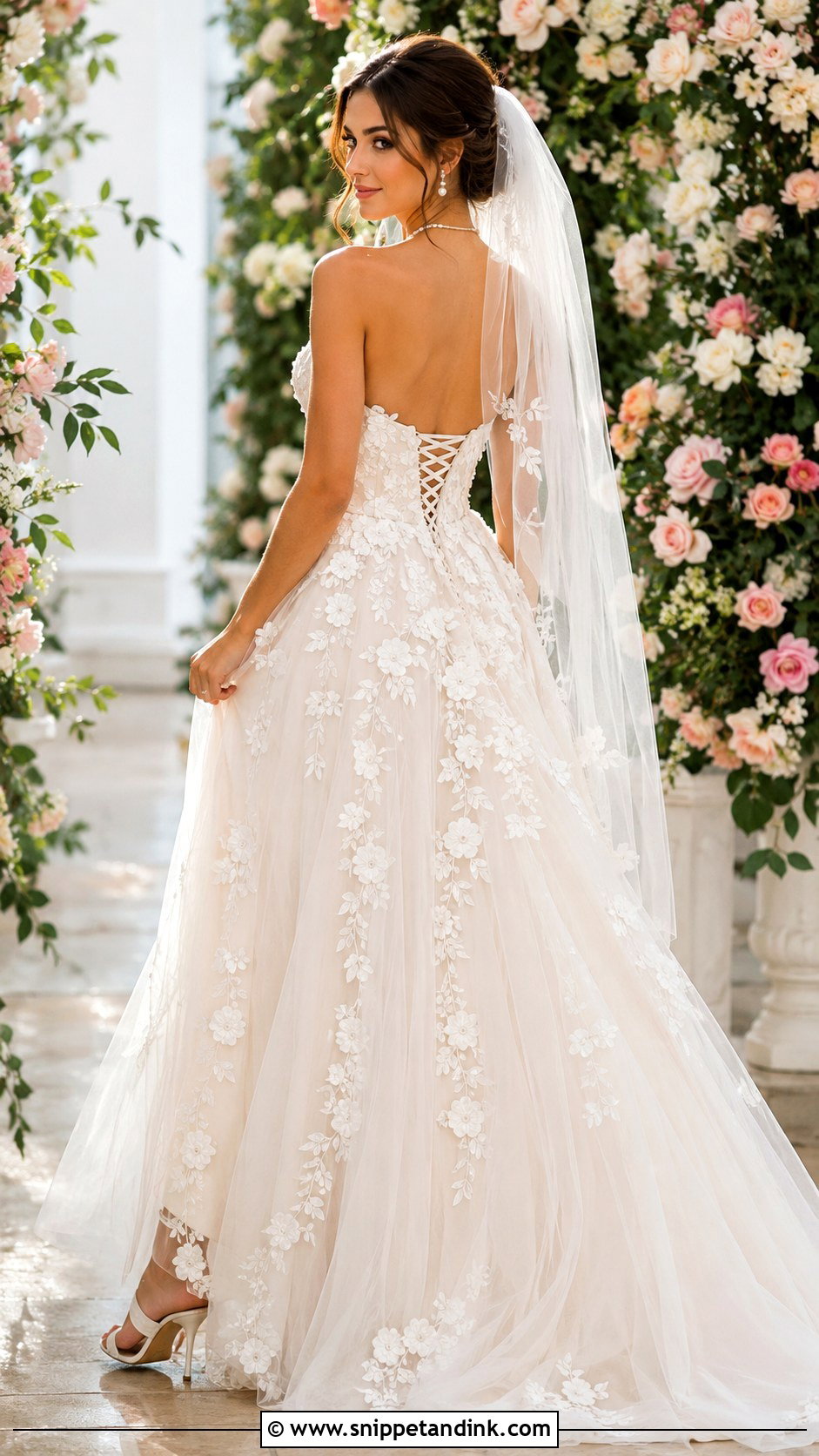 Corset Back Floral Wedding Dress - Snippet and Ink - 25 Corset Back Wedding Dress Ideas