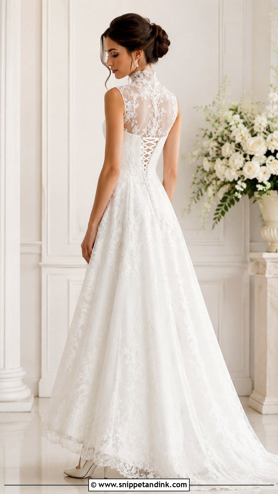 Corset Back High Neck Wedding Dress - Snippet and Ink - 25 Corset Back Wedding Dress Ideas
