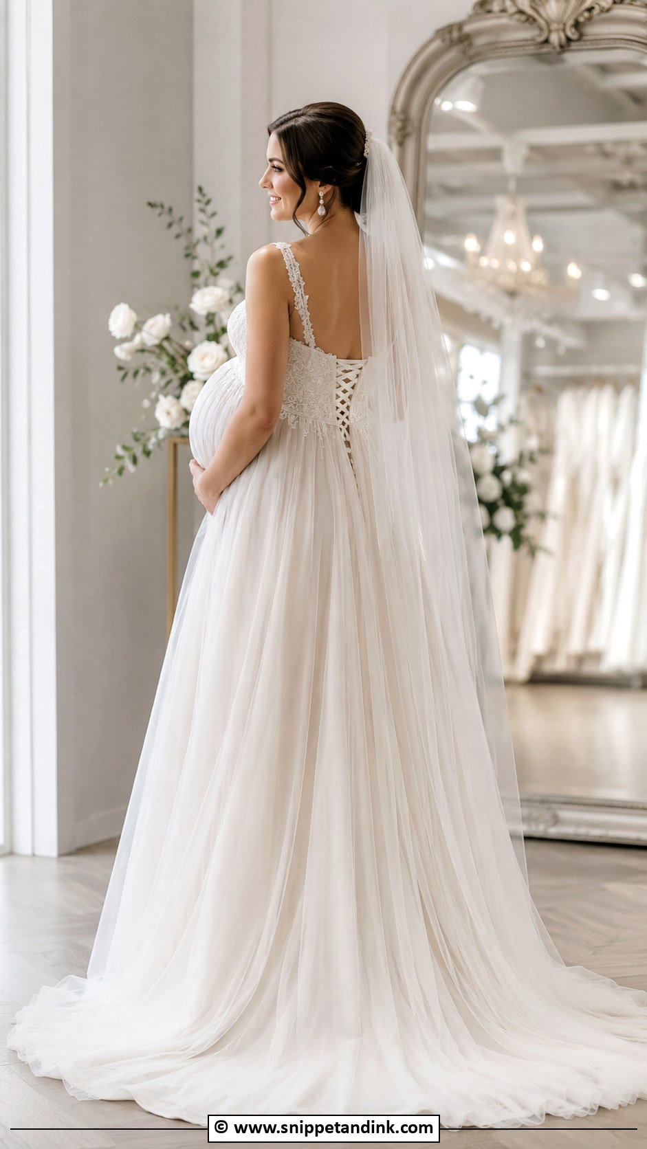Corset Back Pregnant Wedding Dress - Snippet and Ink - 30 Pregnant Wedding Dress Ideas