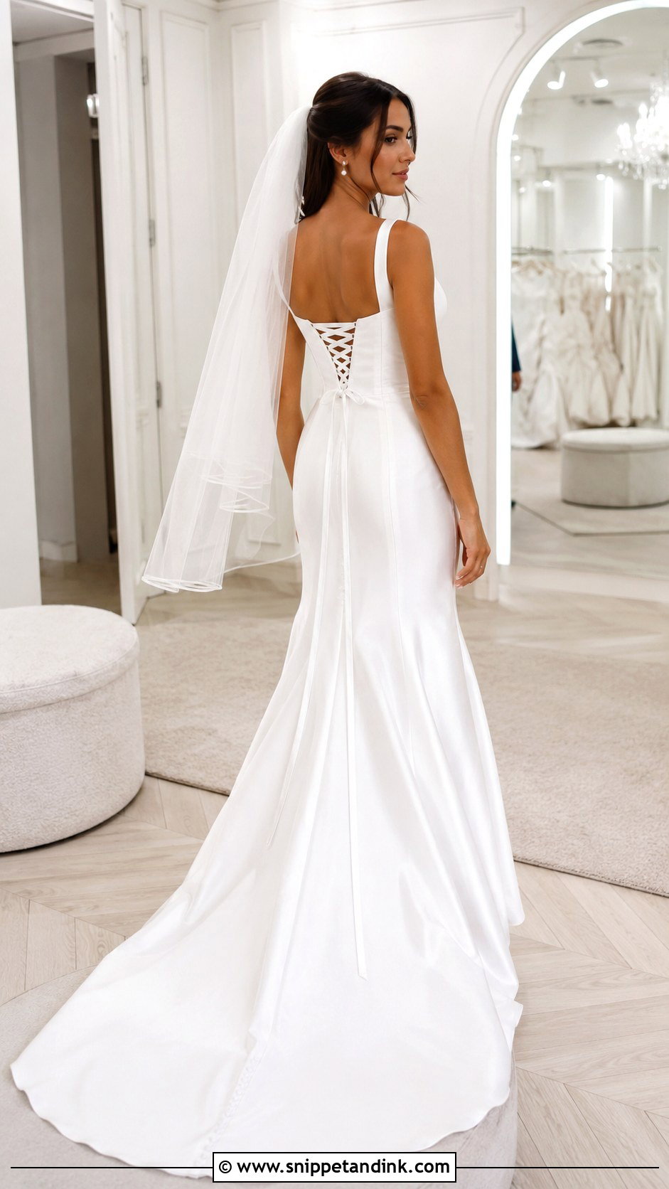 Corset Back Square Neck Wedding Dress - Snippet and Ink - 25 Corset Back Wedding Dress Ideas