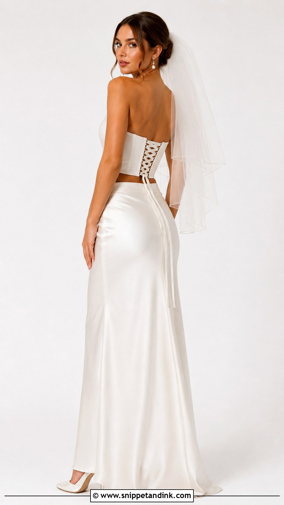 Corset Back Two Piece Wedding Dress - Snippet and Ink - 25 Corset Back Wedding Dress Ideas