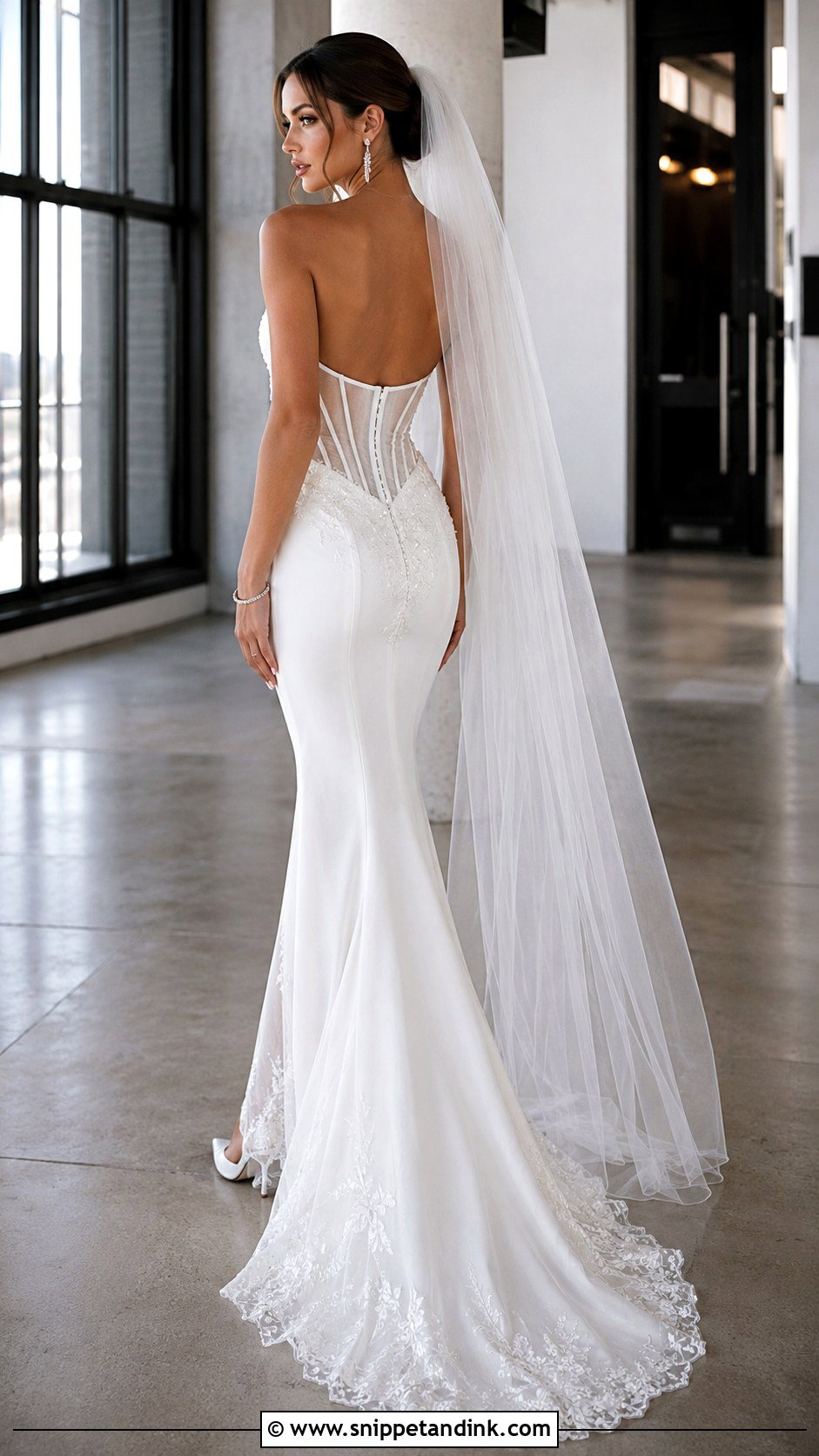 Corset Backless Mermaid Wedding Dress - Snippet and Ink - 20 Backless Mermaid Wedding Dresses