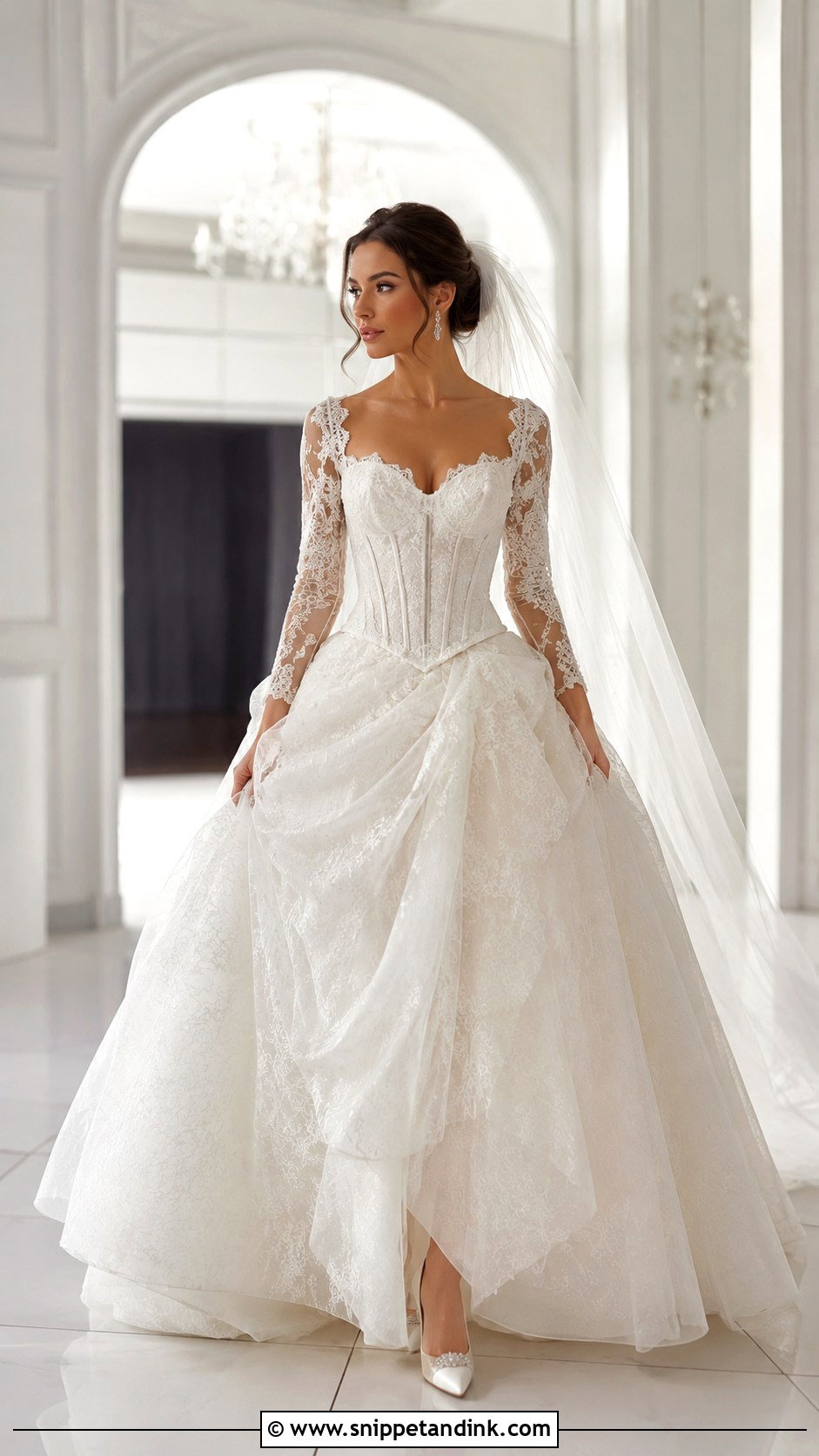 Corset Ball Gown Wedding Dress With Sleeves - Snippet and Ink - 25 Ball Gown Wedding Dress with Sleeves