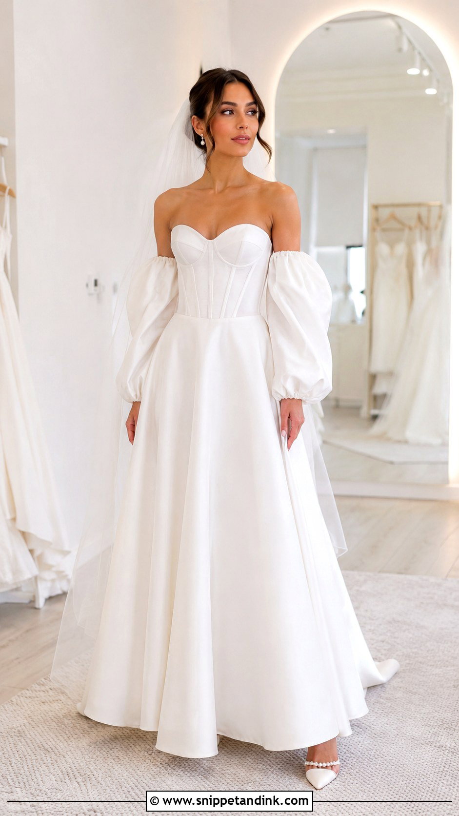 Corset Ball Gown Wedding Dress With Sleeves - Snippet and Ink - 25 Corset Wedding Dress with Sleeves