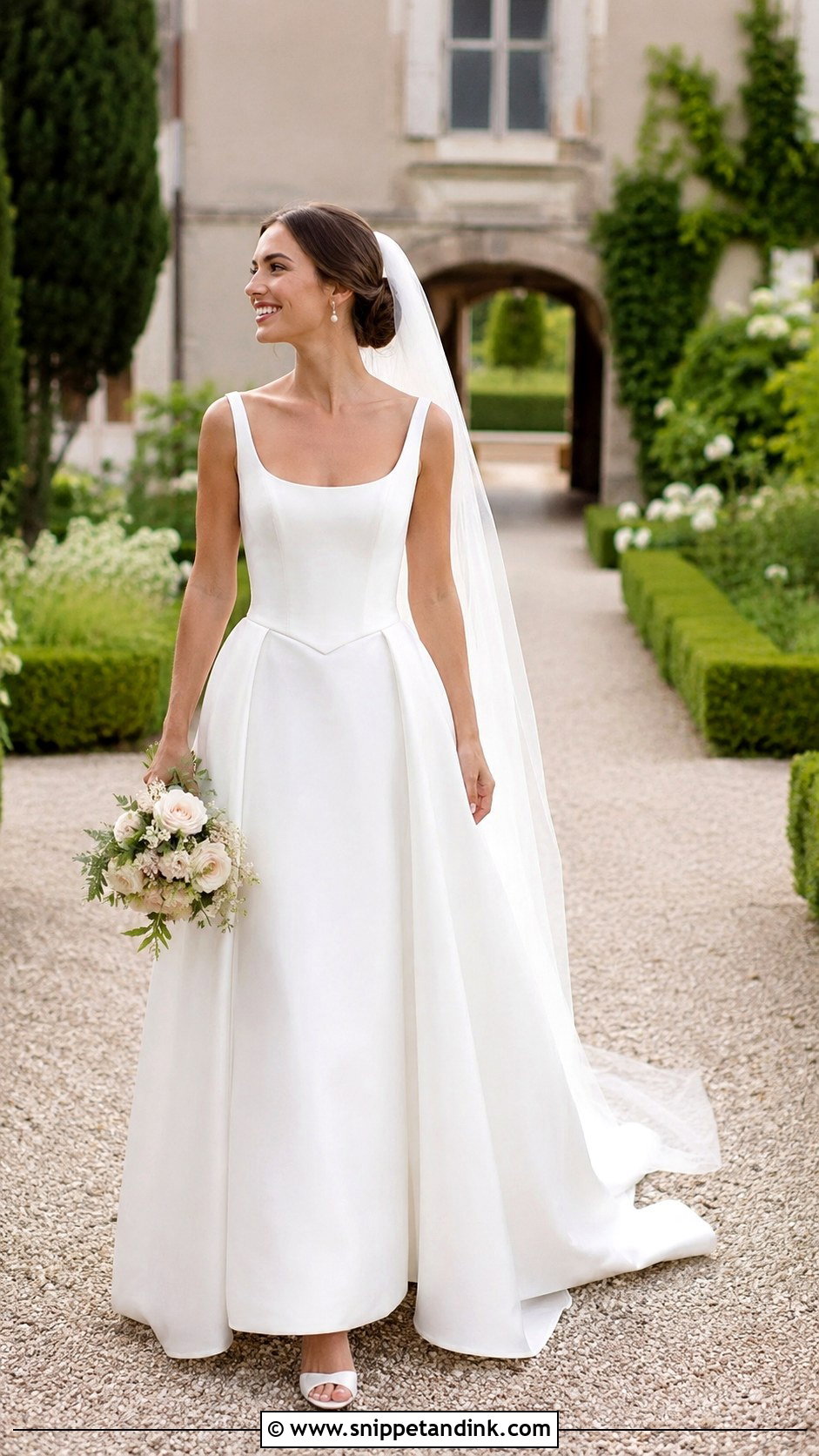 Corset Basque Waist A Line Wedding Dress - Snippet and Ink - 20 Corset Basque Waist Wedding Dress Ideas