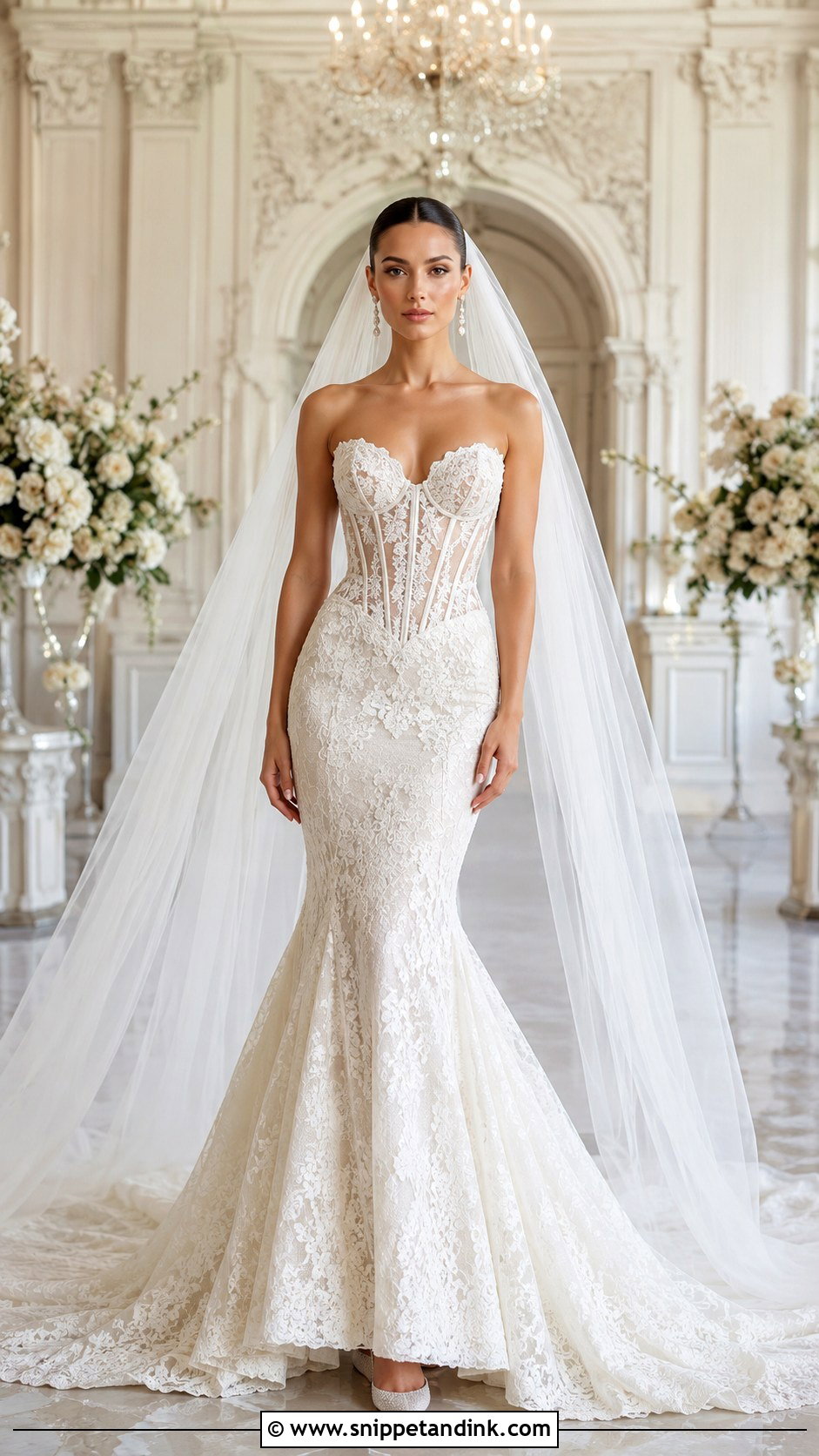 Corset Basque Waist Mermaid Bridal Dress - Snippet and Ink - 20 Mermaid Bridal Dresses