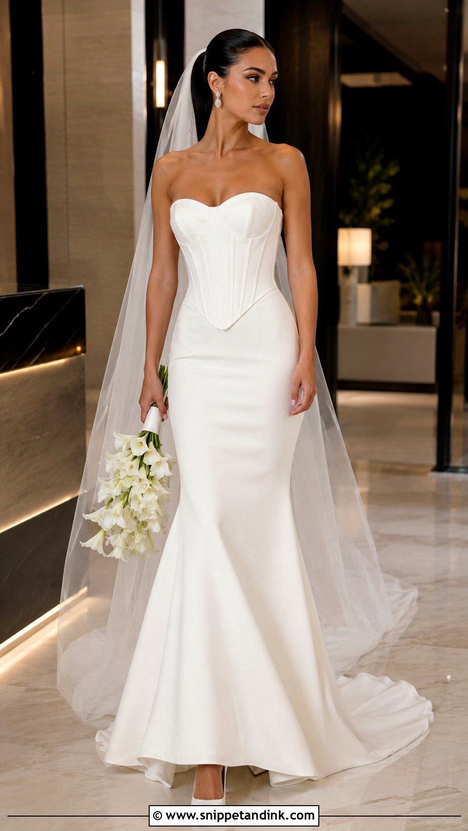 Corset Basque Waist Mermaid Wedding Dress - Snippet and Ink - 20 Corset Basque Waist Wedding Dress Ideas