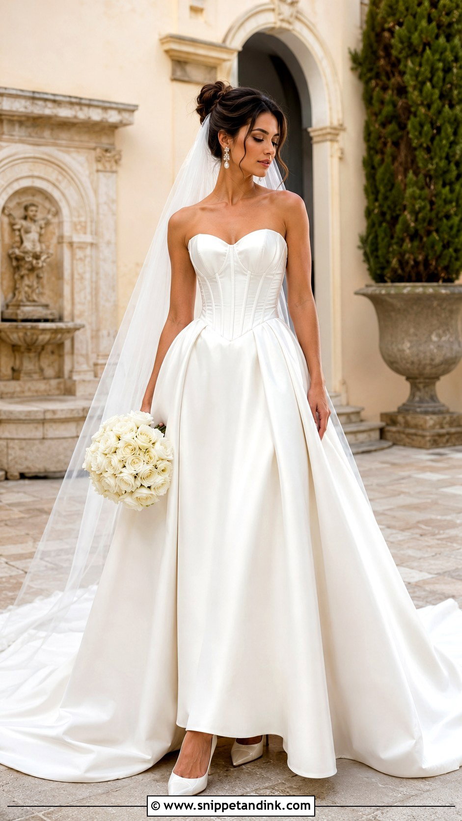 Corset Basque Waist Wedding Dress - Snippet and Ink - 20 Italy Wedding Dresses