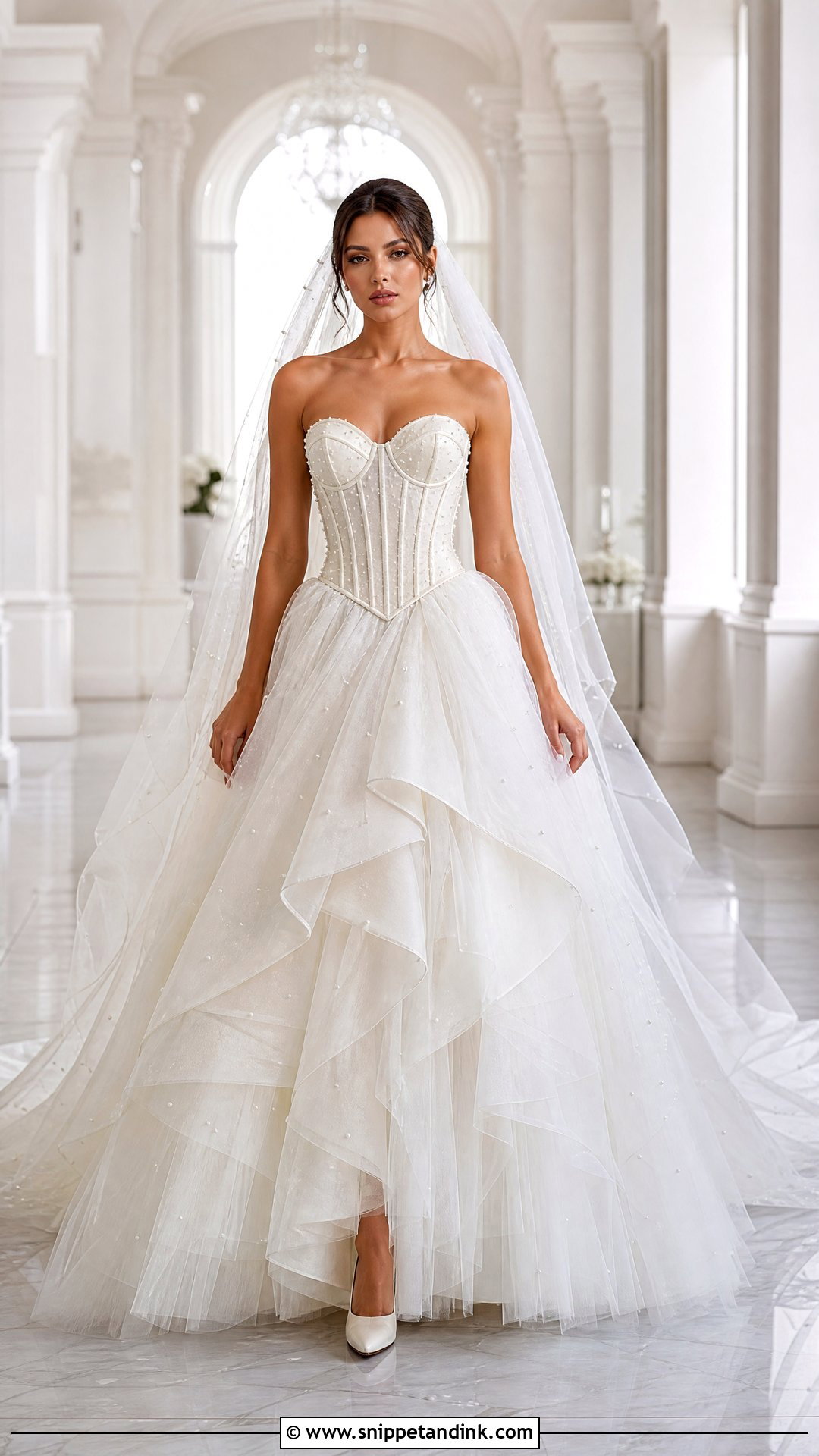 Corset Basque Waist Wedding Dress - Snippet and Ink - 20 Wedding Dresses for Small Chest