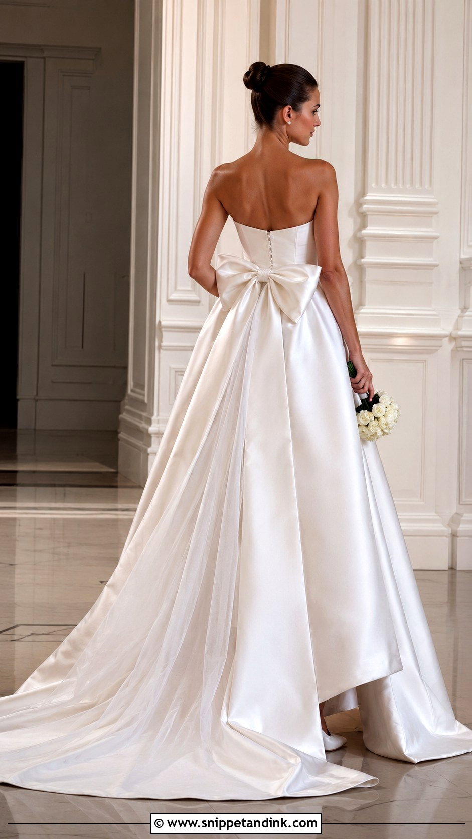 Corset Basque Waist Wedding Dress With Bow - Snippet and Ink - 20 Corset Basque Waist Wedding Dress Ideas