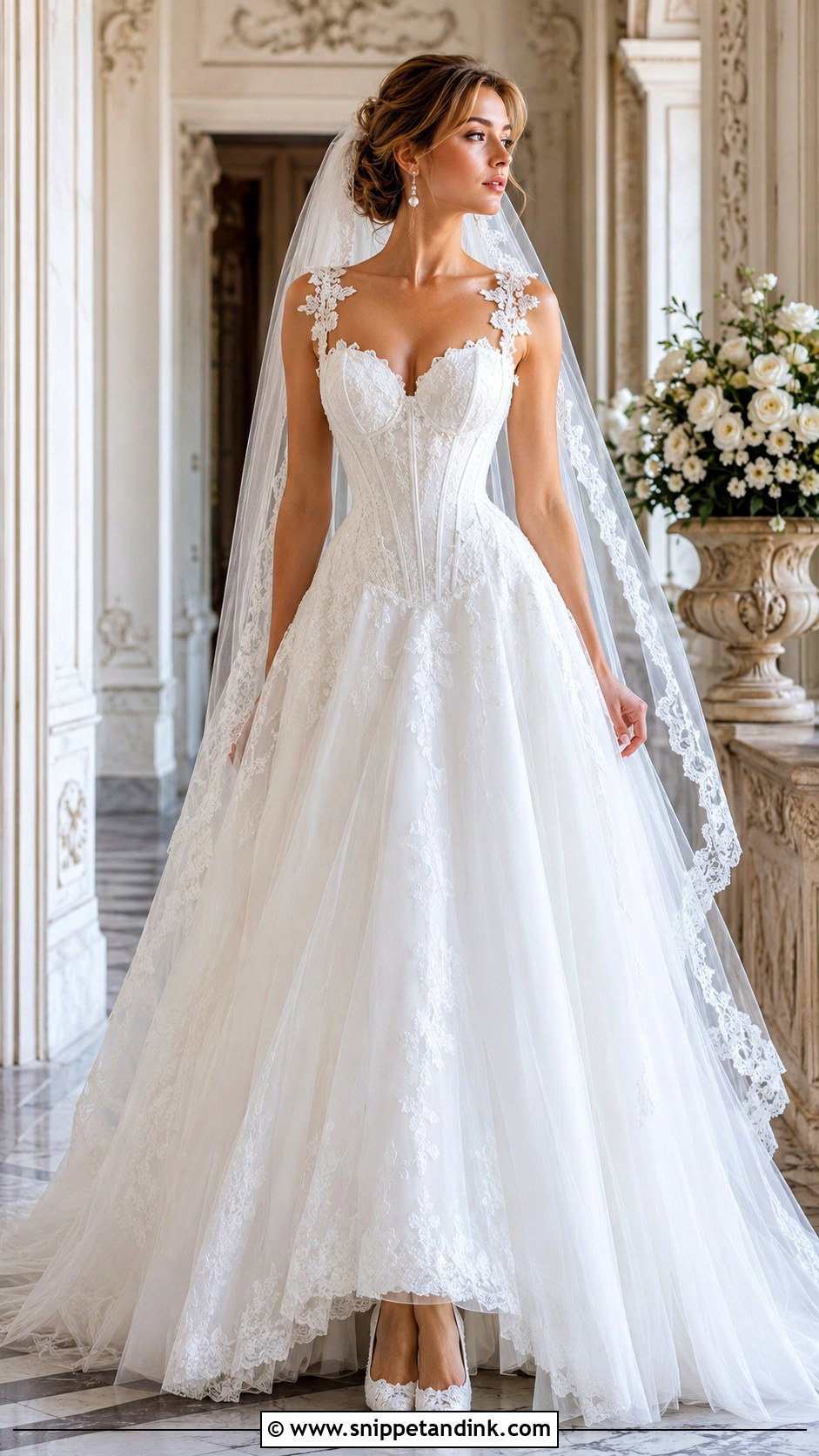 Corset Basque Waist Wedding Dress With Lace Straps - Snippet and Ink - 20 Basque Waist Wedding Dress with Straps Ideas
