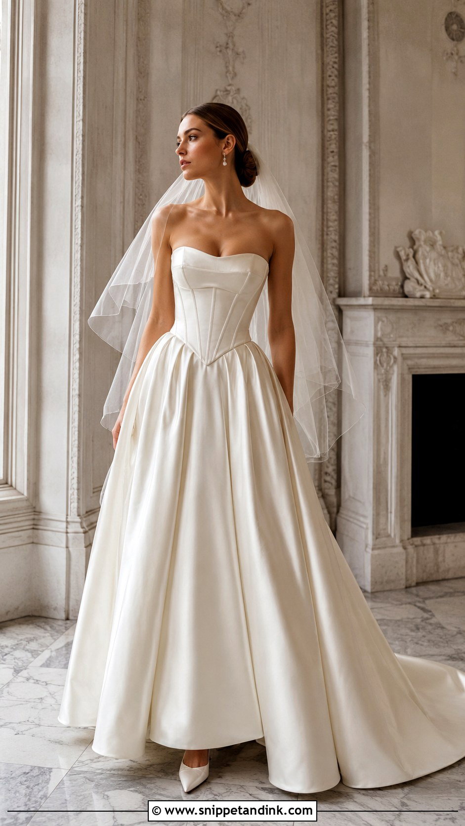Corset Basque Waist Wedding Dress - Snippet and Ink - 20 Dramatic Wedding Dresses
