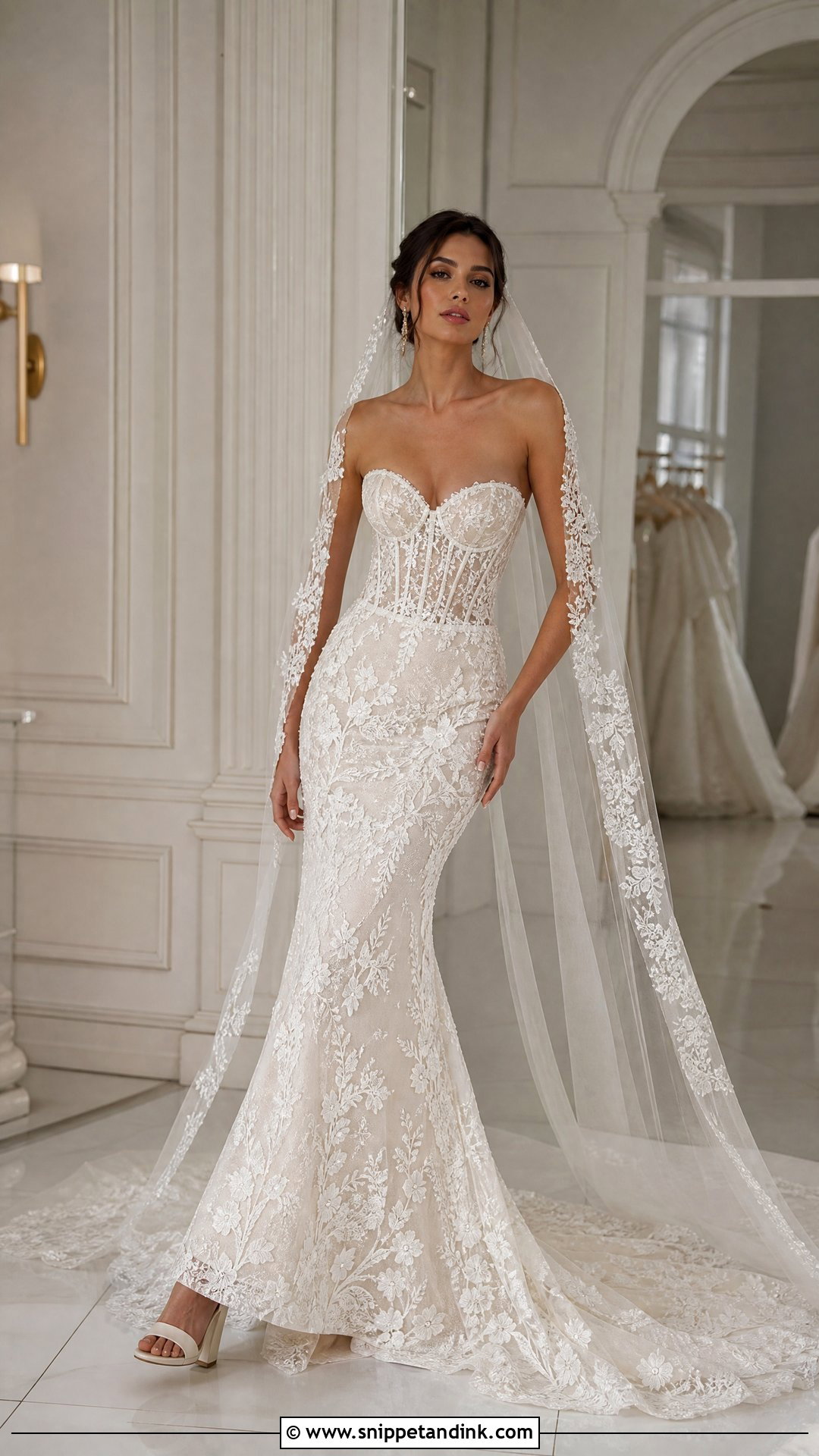 Corset Beaded Lace Mermaid Wedding Dress - Snippet and Ink - 20 Mermaid Bling Wedding Dresses