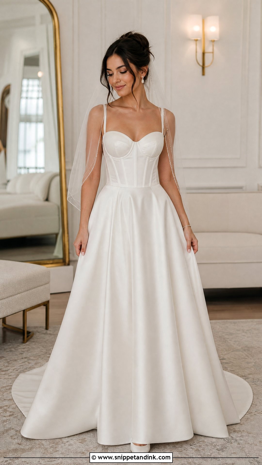 Corset Bodice A Line Wedding Gown - Snippet and Ink - 20 Wedding Gowns for Short Brides
