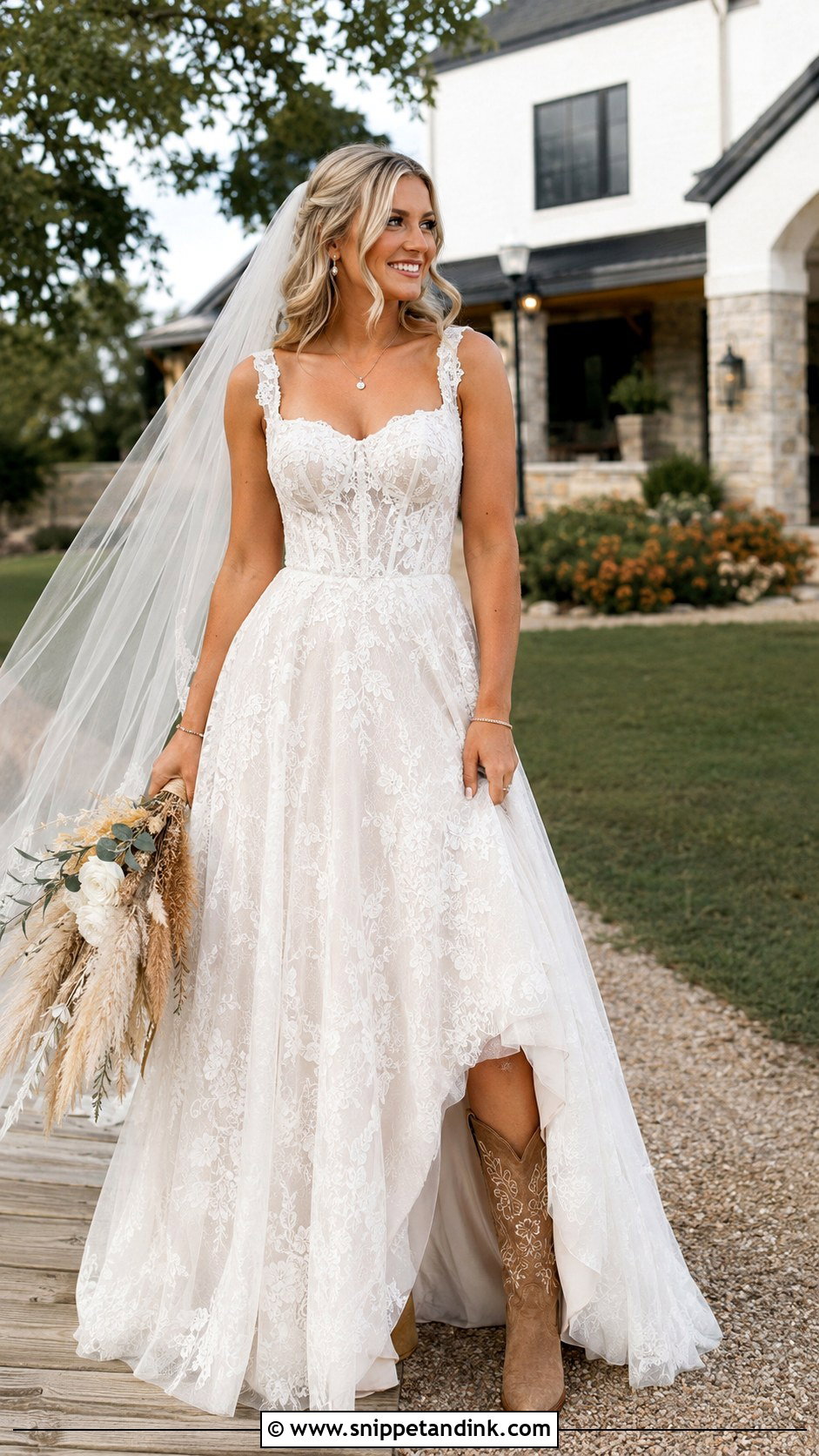 Corset Bodice Boho Country Wedding Dress - Snippet and Ink - 20 Boho Country Wedding Dress Ideas