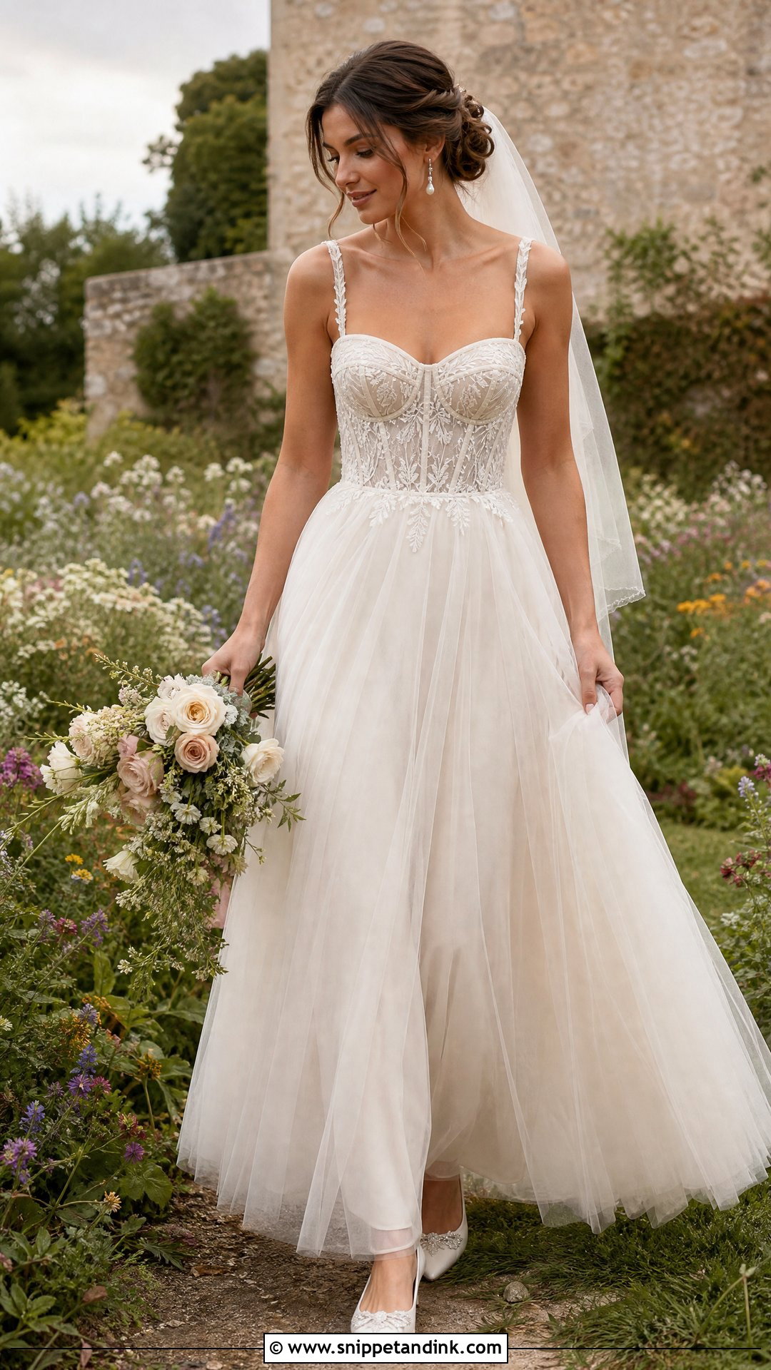 Corset Bodice Cottage Wedding Dress - Snippet and Ink - 25 Cottage Wedding Dress Ideas