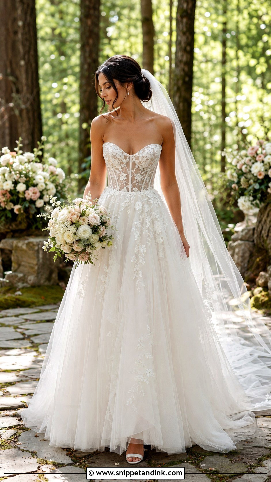 Corset Bodice Forest Wedding Dress - Snippet and Ink - 20 Forest Wedding Dresses