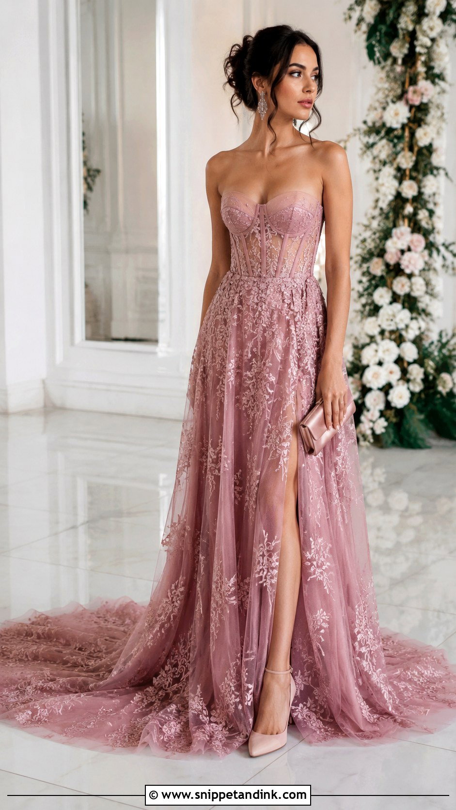 Corset Bodice Long Trail Gown - Snippet and Ink - 20 Long Trail Gown Ideas