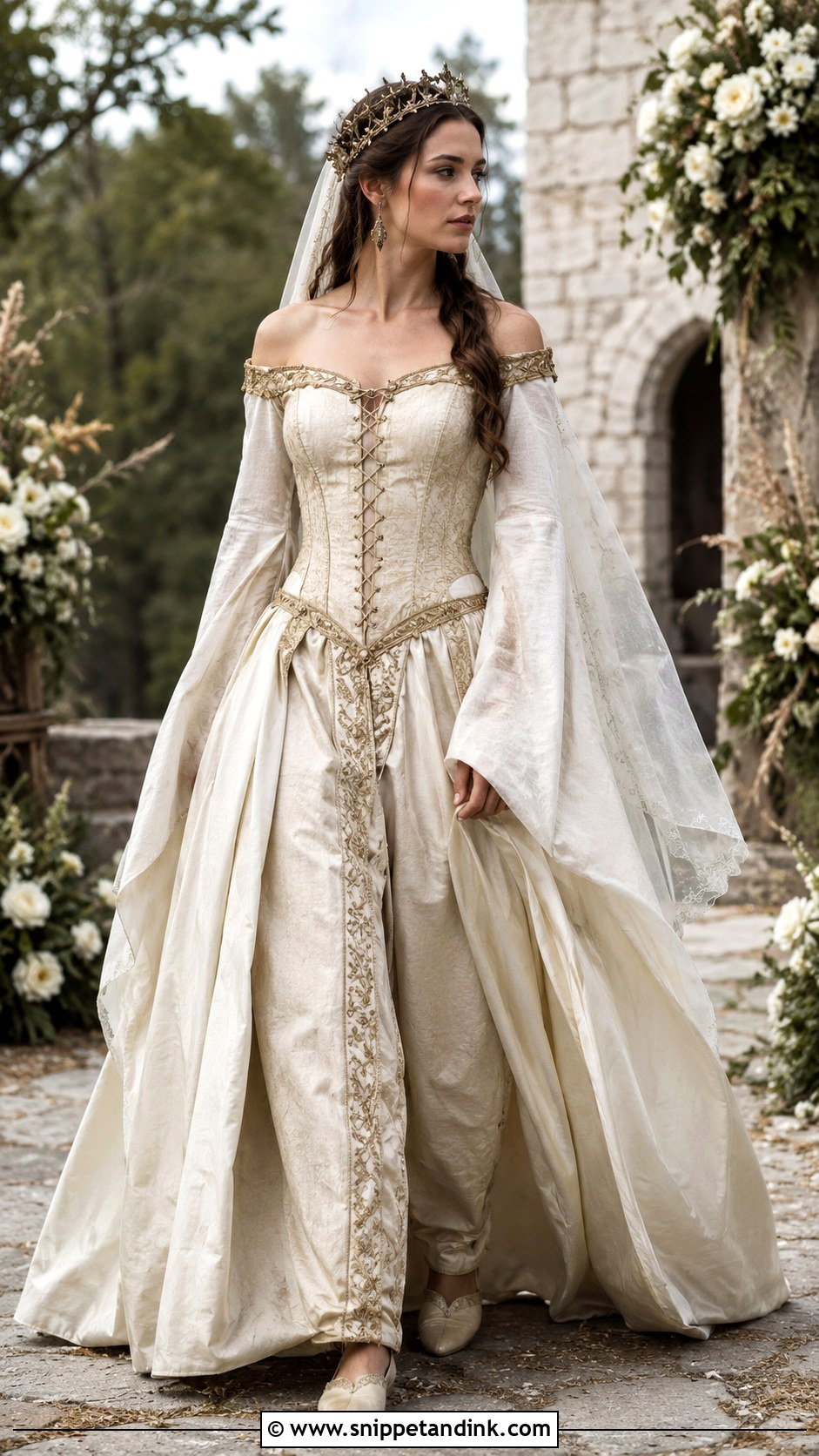 Corset Bodice Medieval Queen Wedding Dress - Snippet and Ink - 20 Medieval Queen Wedding Dress Ideas