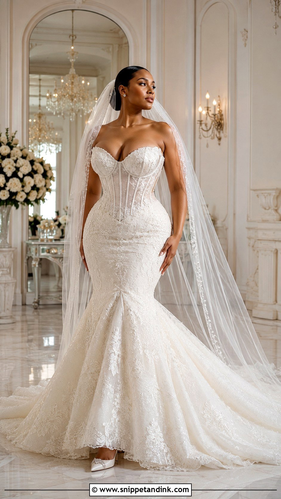 Corset Bodice Mermaid Wedding Dress - Snippet and Ink - 20 Form Fitting Wedding Dresses
