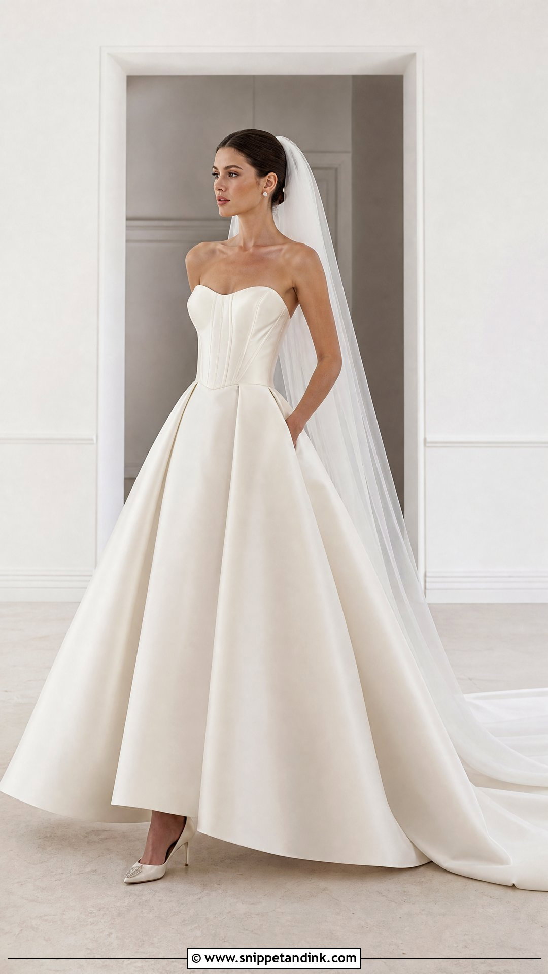 Corset Bodice Mikado Wedding Dress - Snippet and Ink - 20 No Lace Wedding Dress Ideas