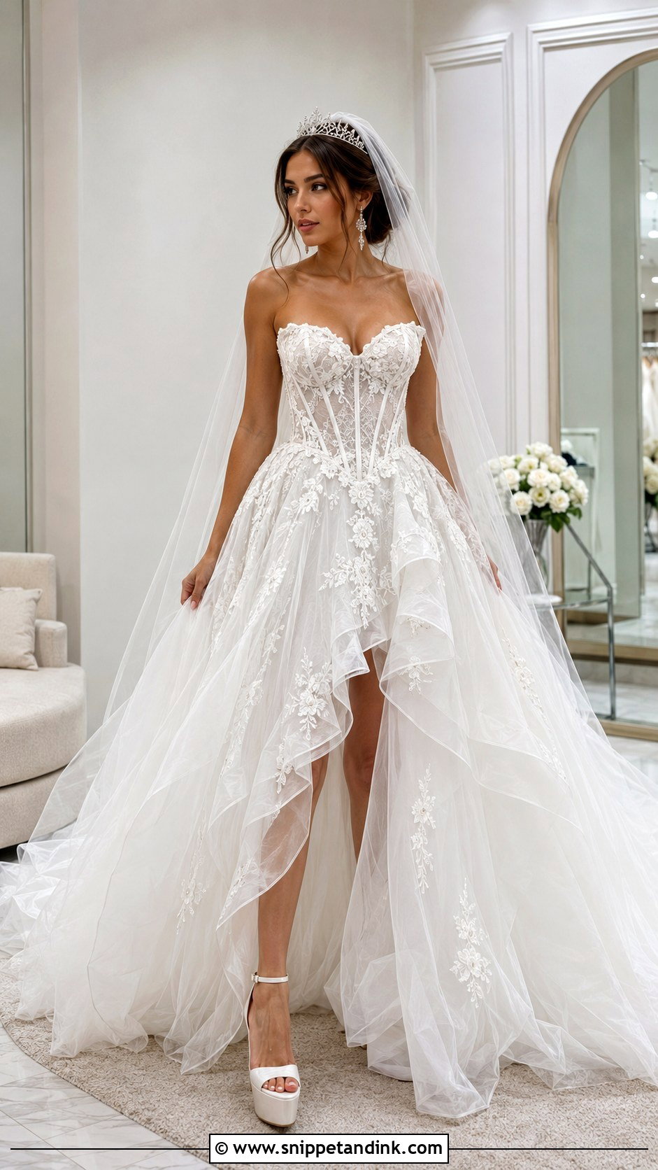 Corset Bodice Organza Princess Wedding Dress - Snippet and Ink - 20 Big Princess Wedding Dresses
