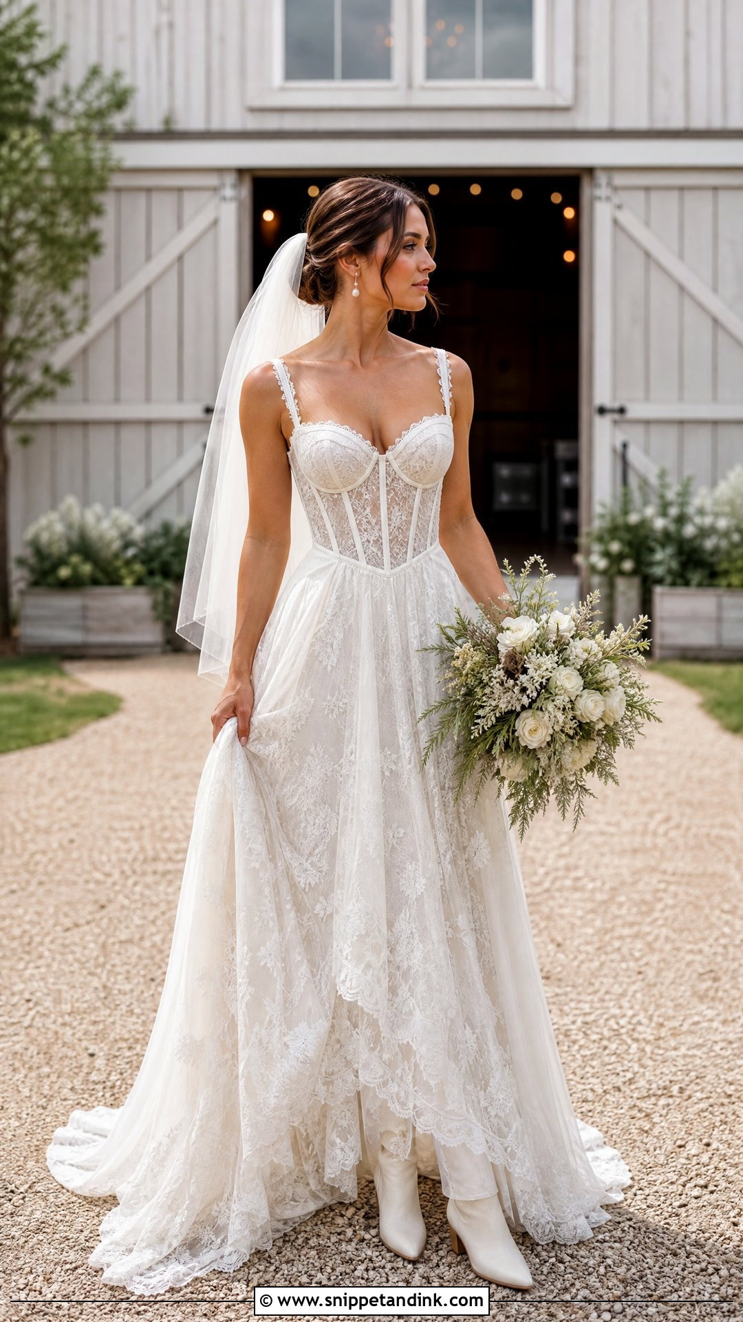 Corset Bodice Rustic Wedding Dress - Snippet and Ink - 20 Outdoorsy Wedding Dress Ideas