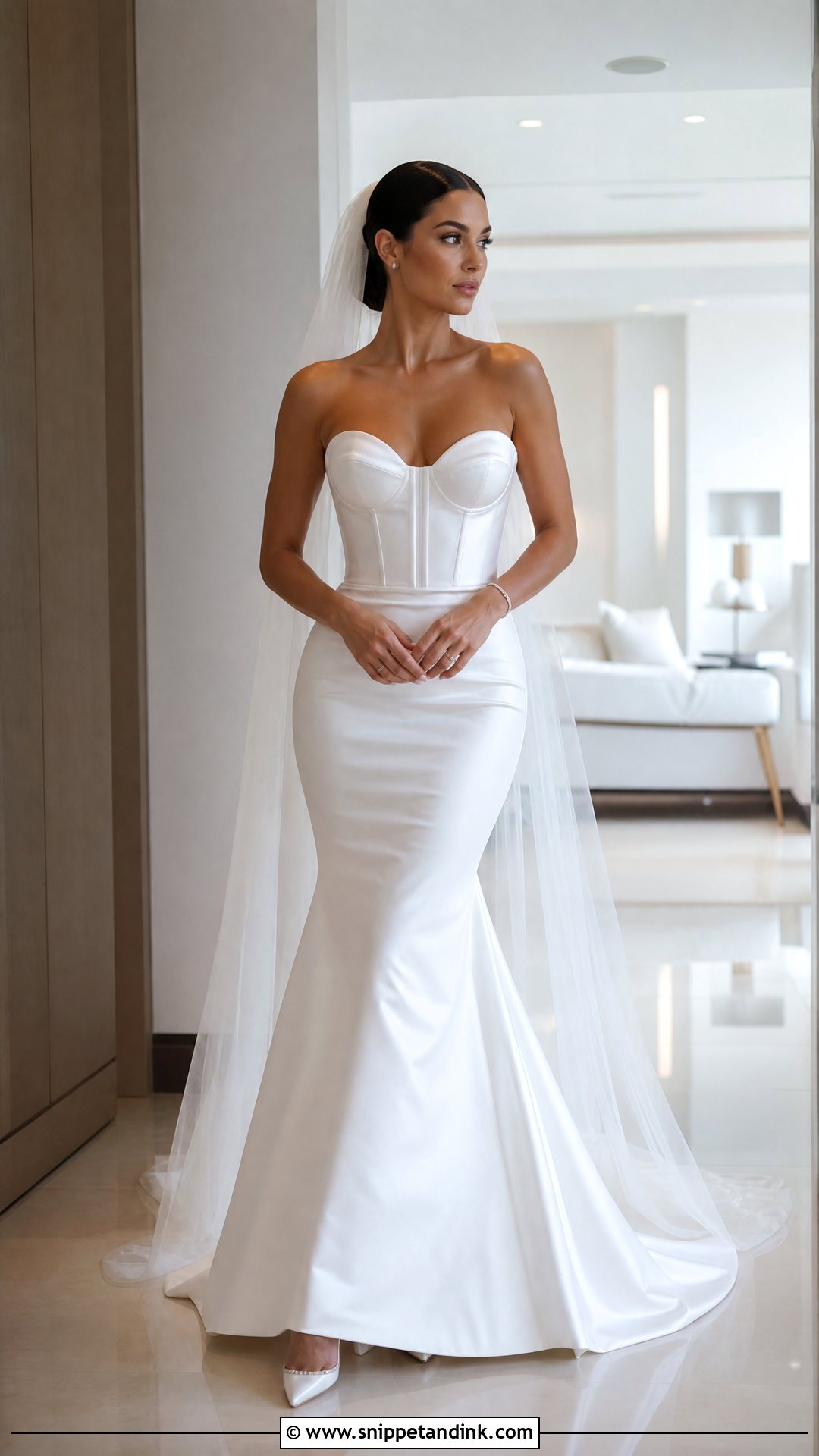 Corset Bodice Satin Mermaid Bridal Gown - Snippet and Ink - 20 Satin Bridal Gown Mermaid Ideas