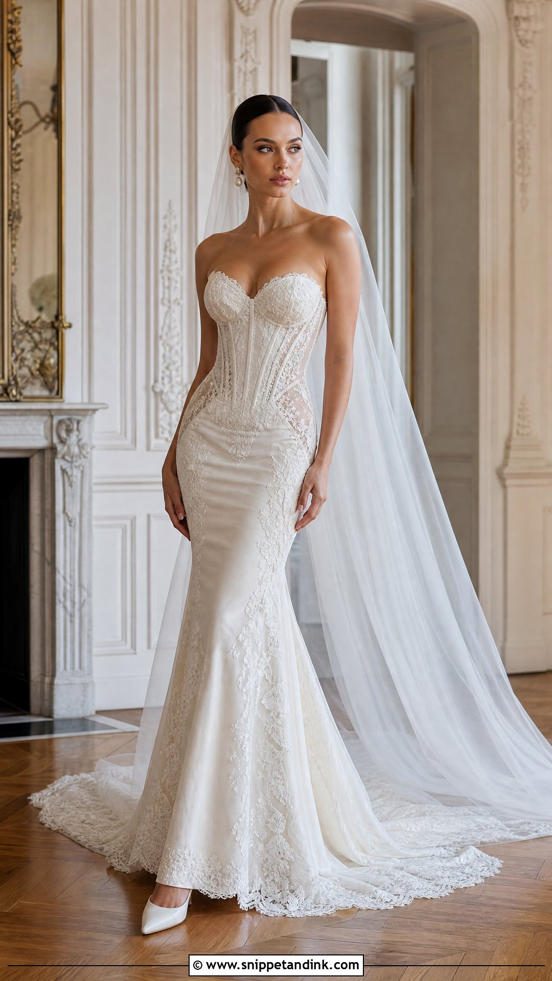 Corset Bodice Trumpet Wedding Dress - Snippet and Ink - 20 Mermaid Trumpet Wedding Dress Ideas