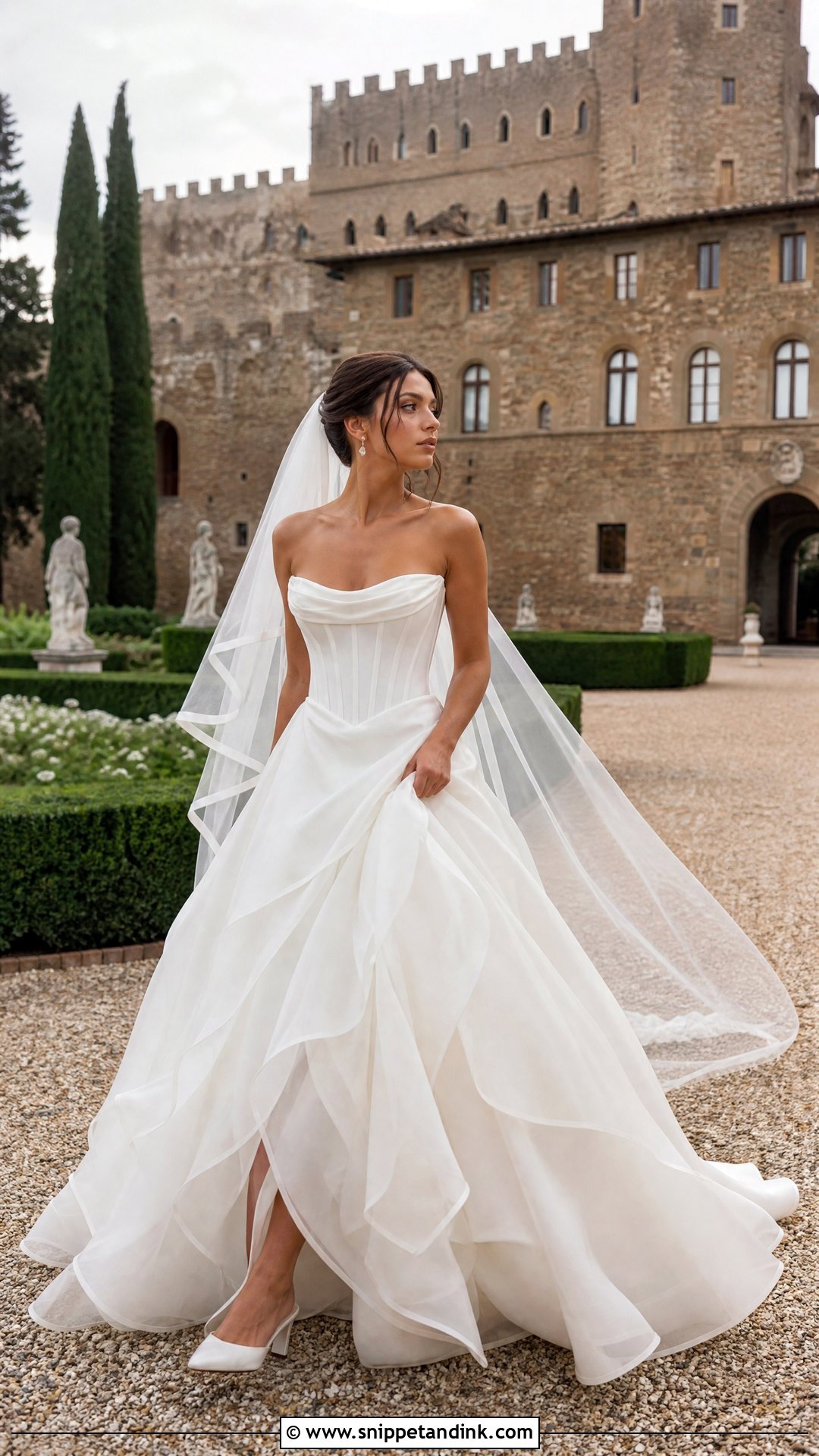 Corset Bodice Tuscan Wedding Dress - Snippet and Ink - 20 Tuscan Wedding Dress Ideas