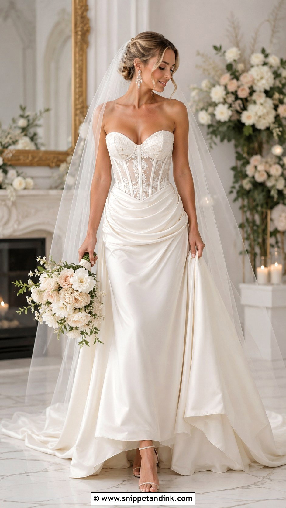 Corset Bodice Wedding Dress Outfit - Snippet and Ink - 30 Bridal Wear Ideas